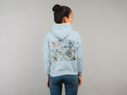 Blue Botanical Sweater - Wildflower Graphic Print - Nature Lover Fashion