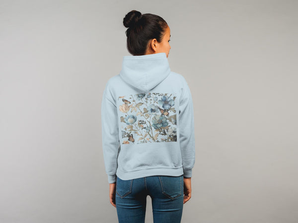 Blue Botanical Sweater - Wildflower Graphic Print - Nature Lover Fashion