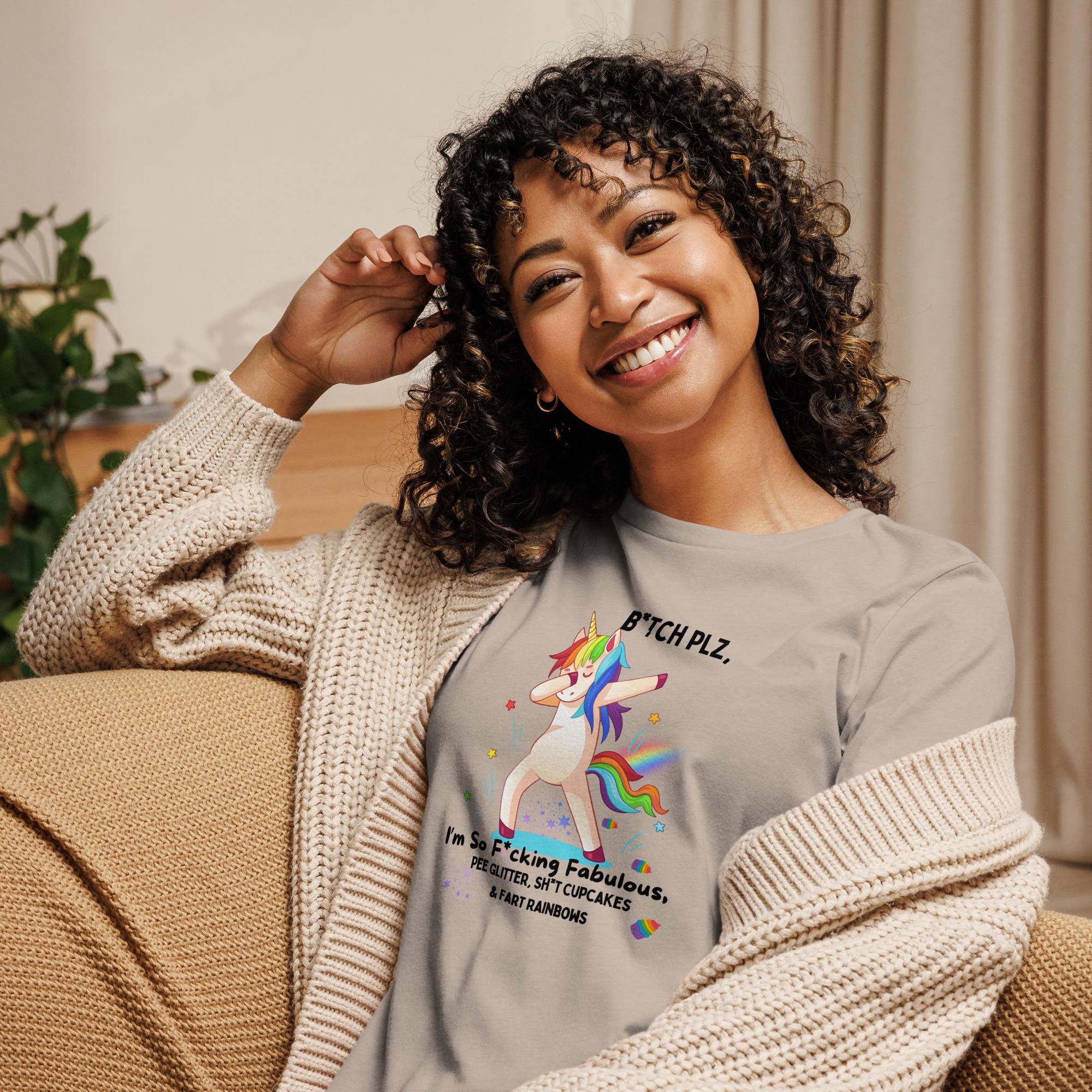 Cute Rainbow Unicorn Design | Funny & Playful Decor - Women's Relaxed T-Shirt