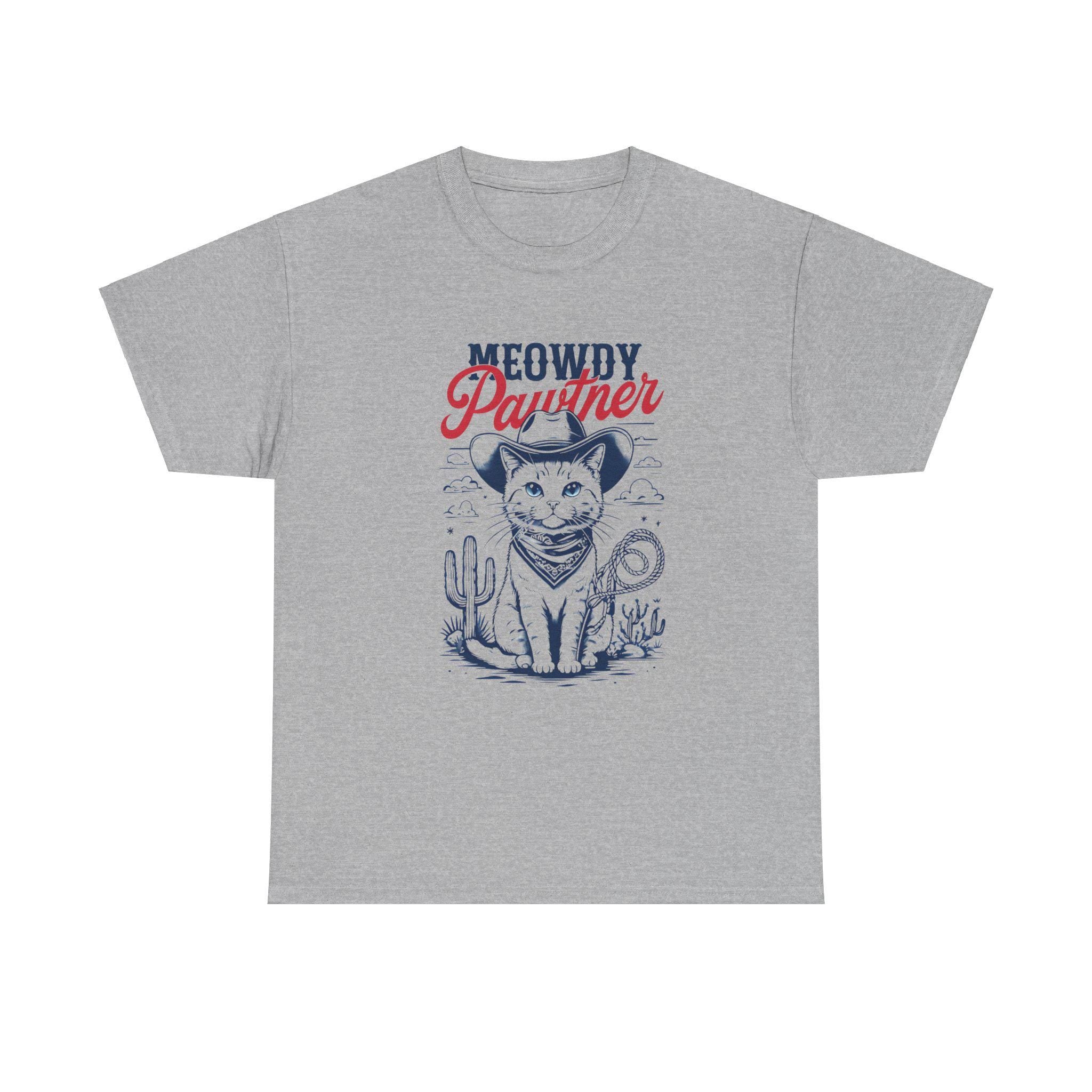 Meowdy Partner Cowboy Cat Shirt - Funny Vintage Western Tee - Cat Lover Gift - Unique Design