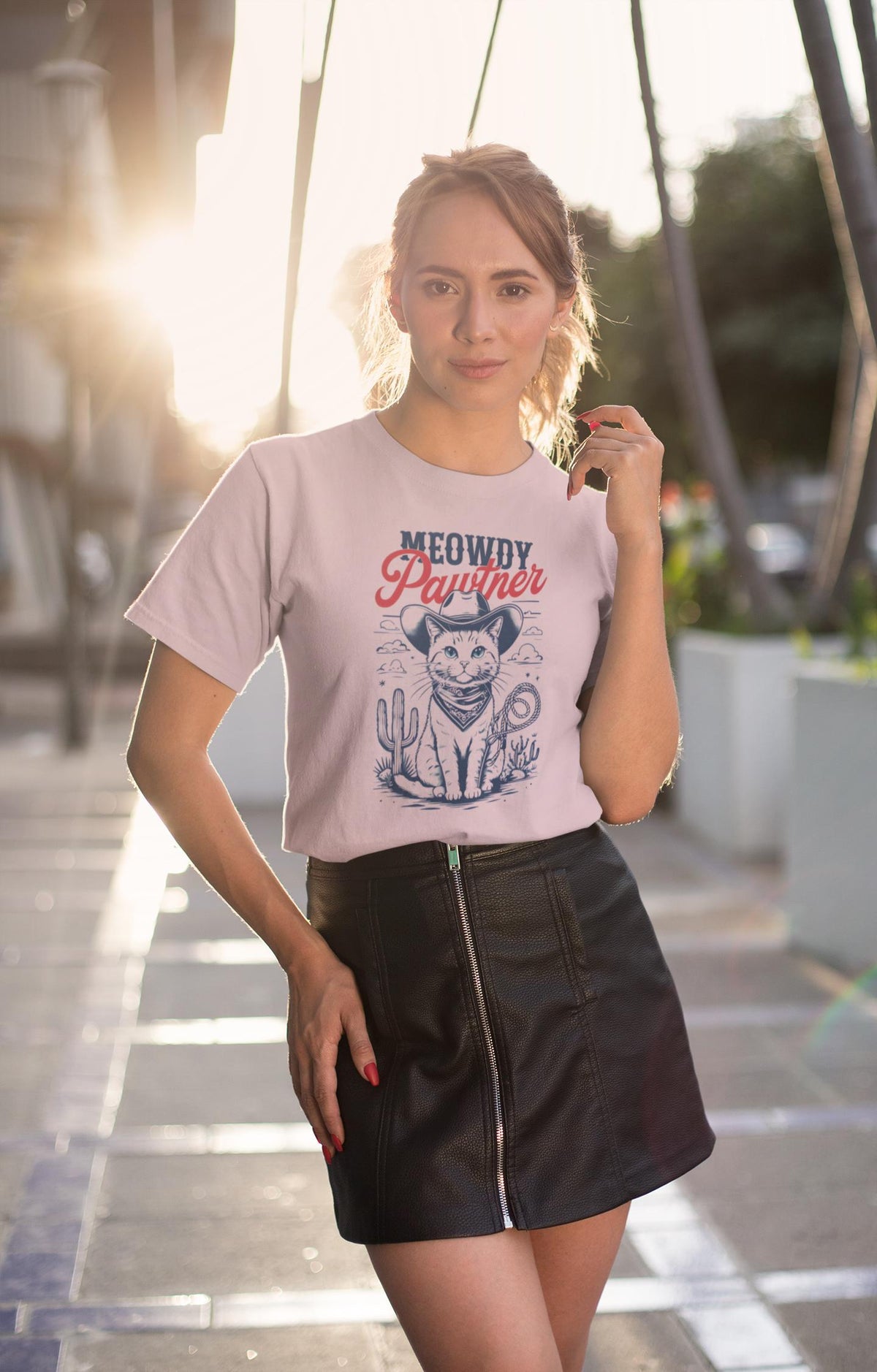 Meowdy Partner Cowboy Cat Shirt - Funny Vintage Western Tee - Cat Lover Gift - Unique Design