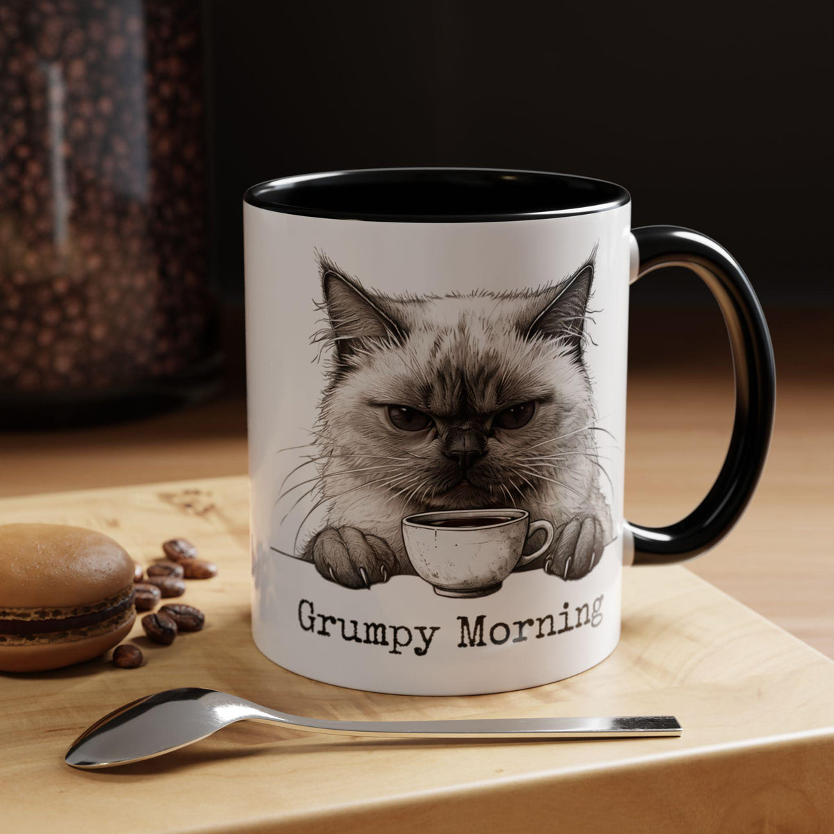 Grumpy Cat Mug Wrap - Cute Cat Lover's Gift - 11oz & 15oz Options