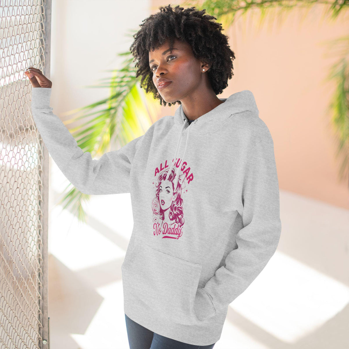 All Sugar No Daddy Vintage Hoodie Design - Independent Woman  - Funny Adult Humor