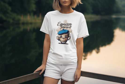 Espresso Yourself Shirt - Vintage Coffee Lover Tee - Perfect Gift for Barista - Funny Coffee Shirt