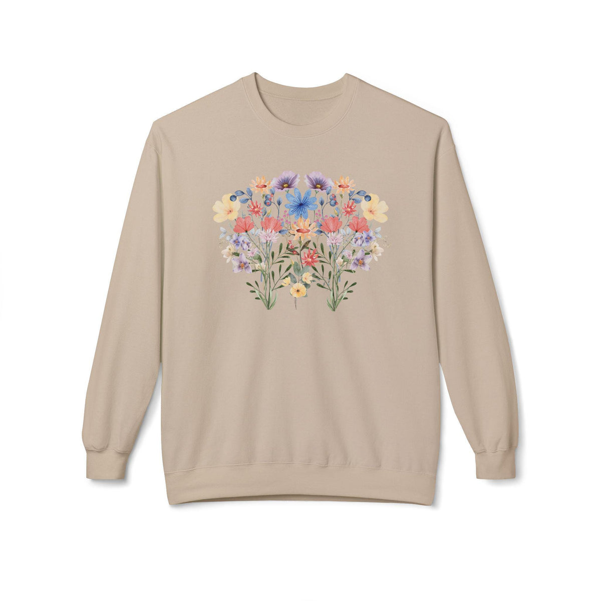 Floral Sweatshirt for Women - Cute Cottagecore Wildflower Crewneck - Unique Gift for Her - Fall Winter Clothing