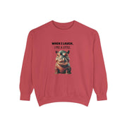 Funny Hippo Sweatshirt: "When I Laugh, I Pee a Little" Slogan