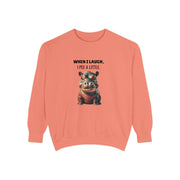 Laughing So Hard I Peed a Little - Funny Saying - Ideal for Gifting - Humor Hippo Moo Deng Sweater Print