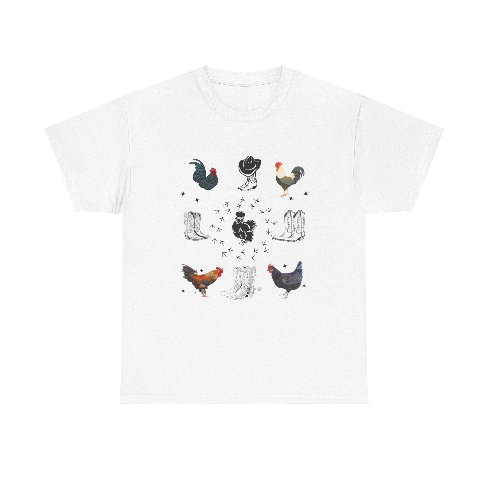 Farmhouse Chic Unisex Heavy Cotton Tee, Perfect for Chicken Lovers, Gift for Farmers, Vintage Style Tee, Casual Everyday Wear