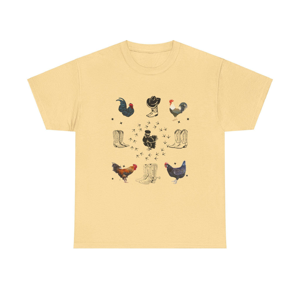 Farmhouse Chic Unisex Heavy Cotton Tee, Perfect for Chicken Lovers, Gift for Farmers, Vintage Style Tee, Casual Everyday Wear