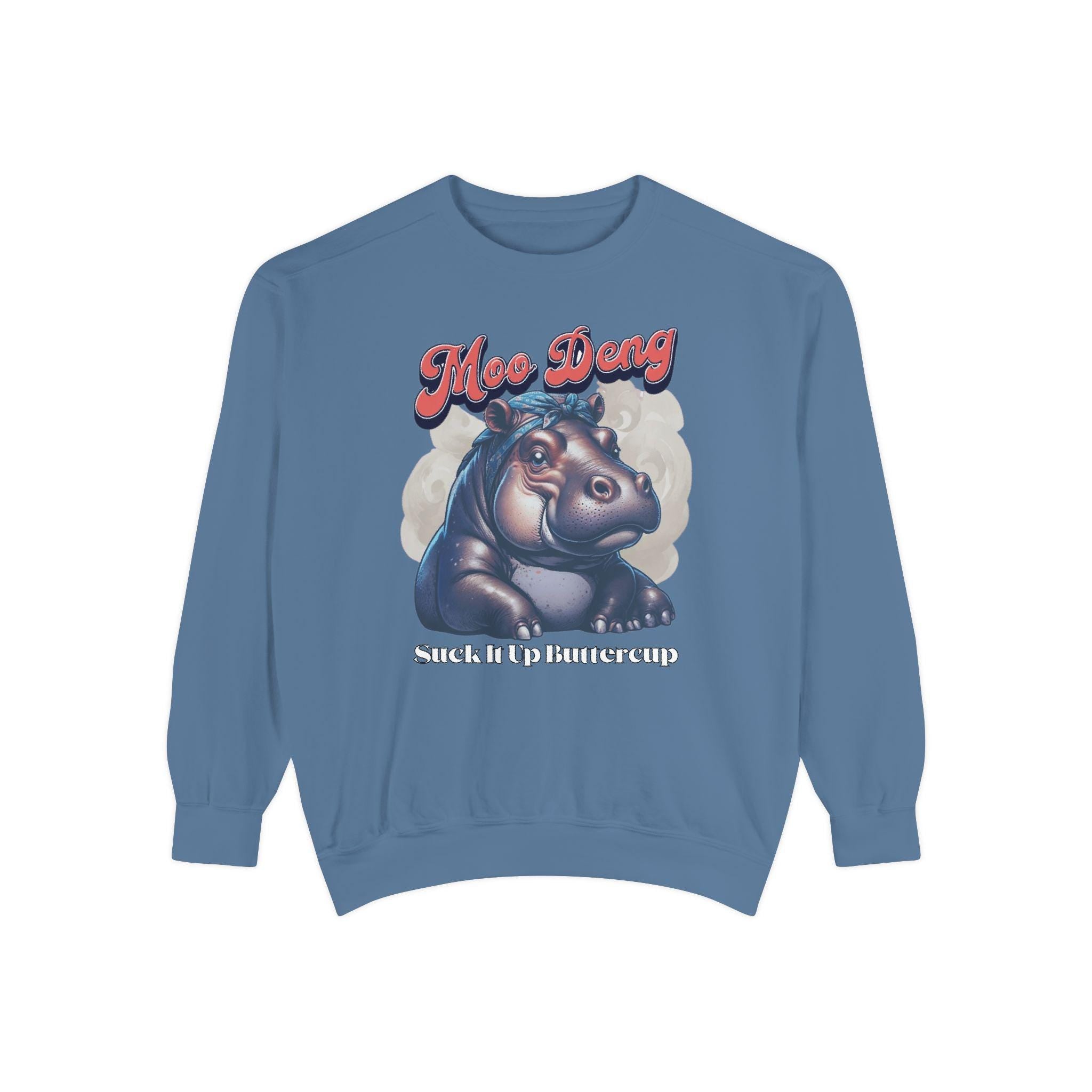 Trendy Moo Deng Sweatshirt - Unique Hippo Graphic - Casual Street Style