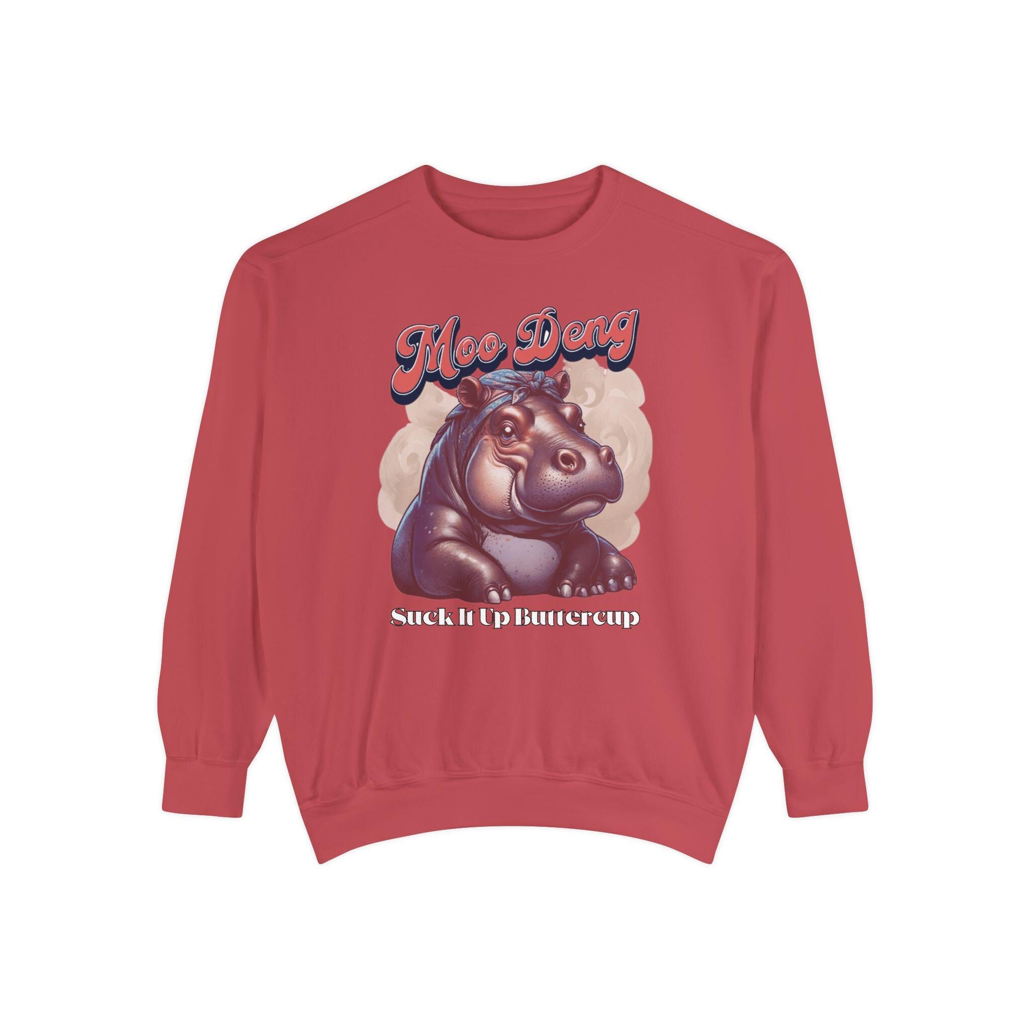 Trendy Moo Deng Sweatshirt - Unique Hippo Graphic - Casual Street Style