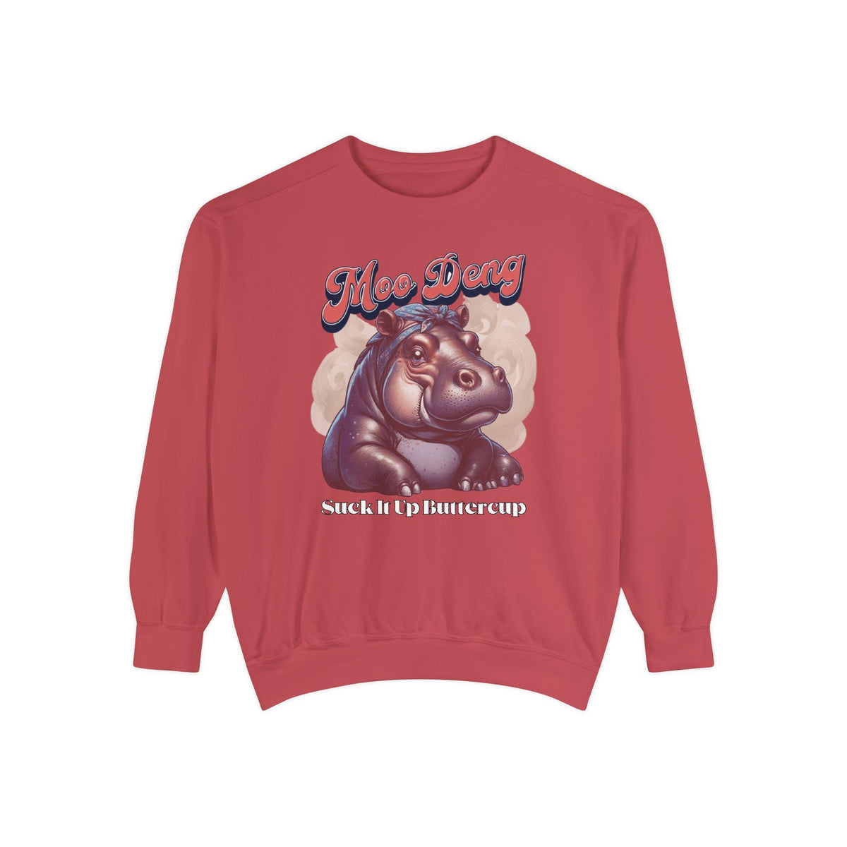 Trendy Moo Deng Sweatshirt - Unique Hippo Graphic - Casual Street Style