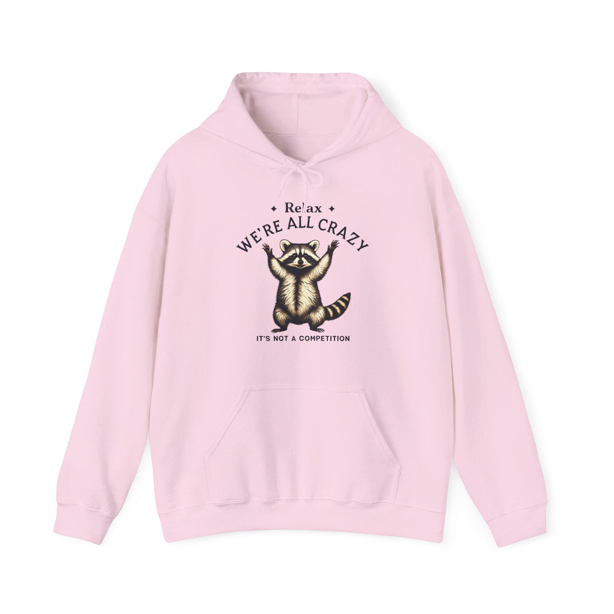 Funny Racoon -  Relax We're All Crazy It's Not A Competition  - Vintage Graphic Tee