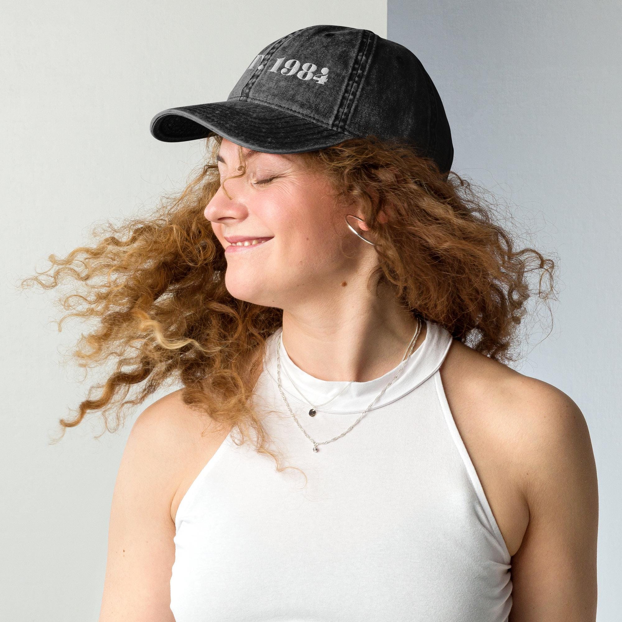 80s Inspired Est. 1984 Embroidered Cap - Adjustable Unisex Hat