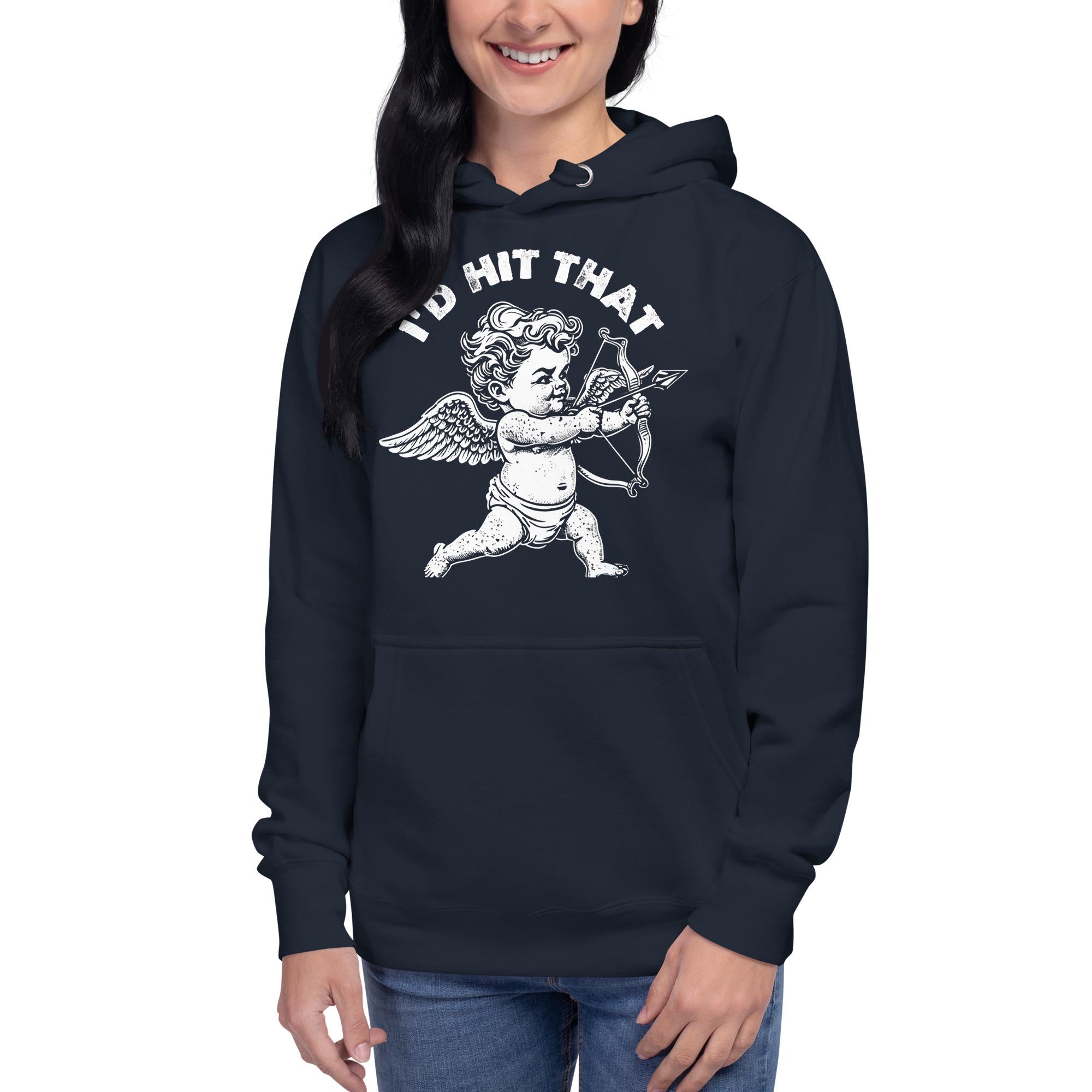 Id Hit That Cupid Hoodie - Cute Valentine&#39;s Day Gift - Funny Love Hoodie