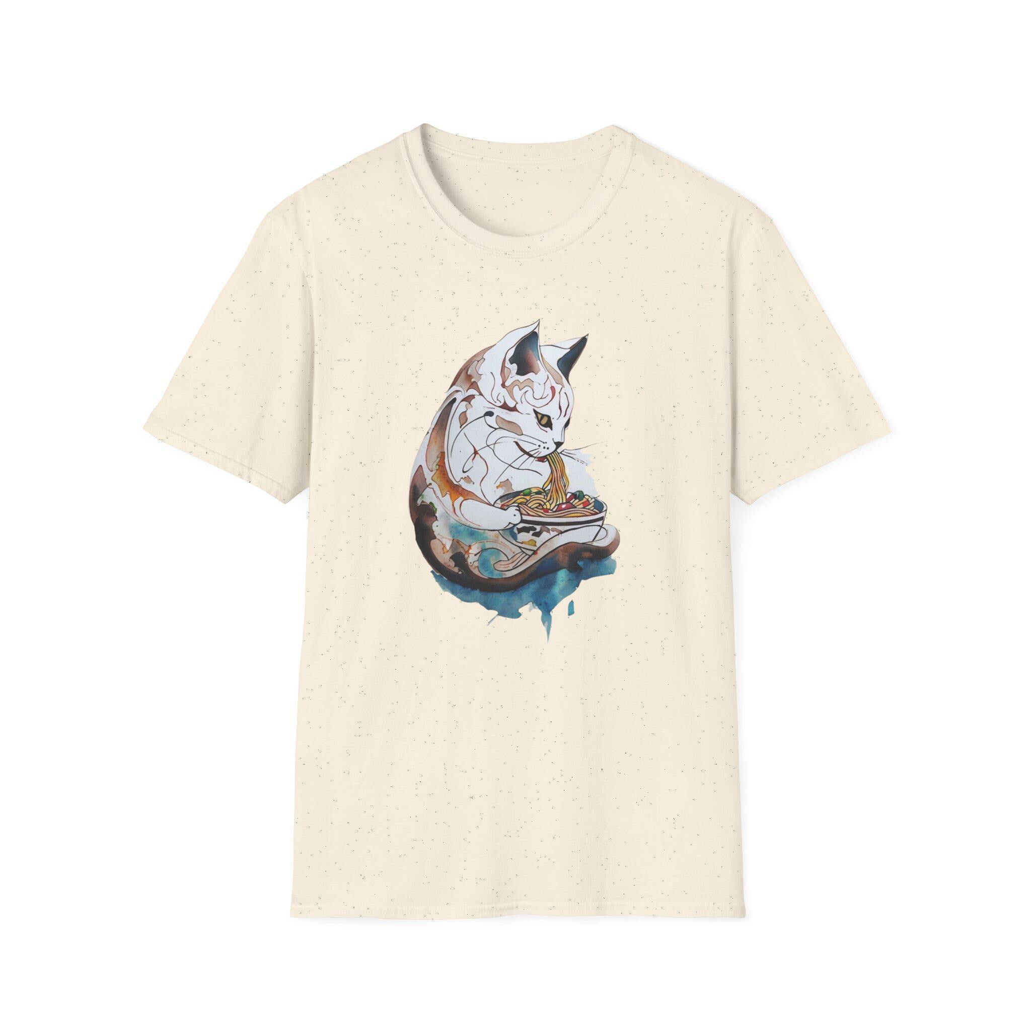 Ramen Cat T-Shirt - Cute Cat Tee - Funny Noodle Shirt - Gift for Cat Lovers