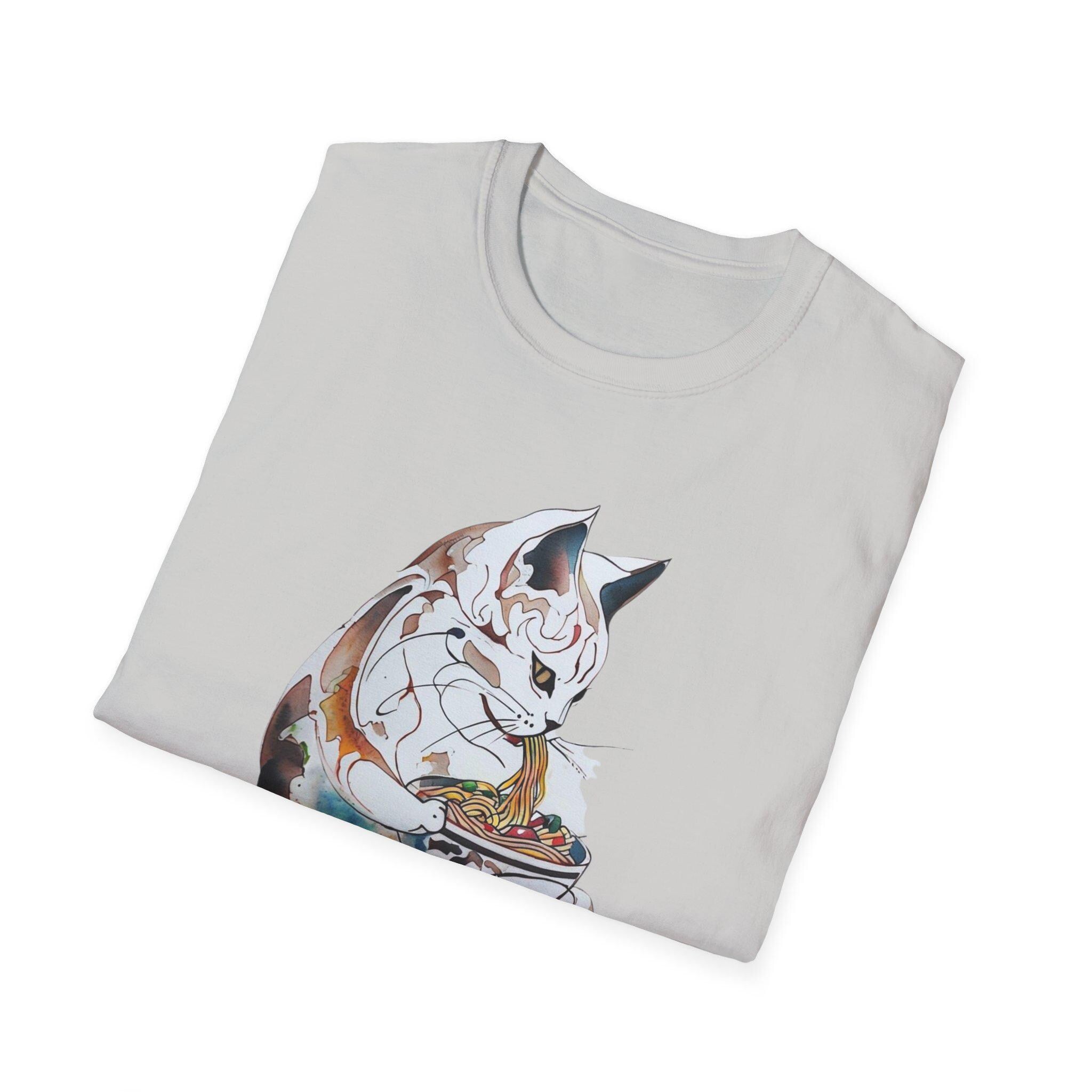Ramen Cat T-Shirt - Cute Cat Tee - Funny Noodle Shirt - Gift for Cat Lovers