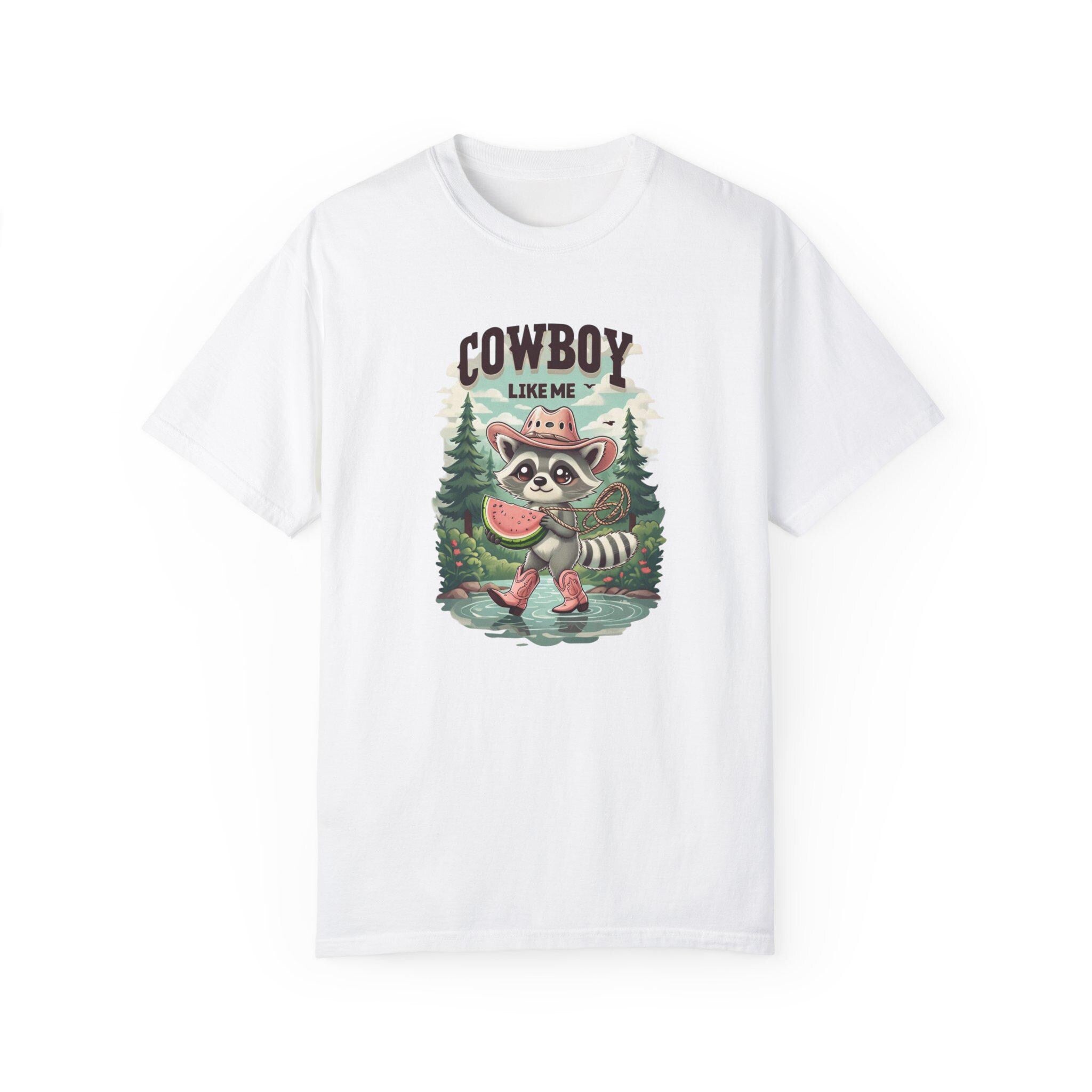 Cowboy Like Me Racoon Graphic Tee - Western Cowgirl Vintage Chic - Trendy Merch for Fans