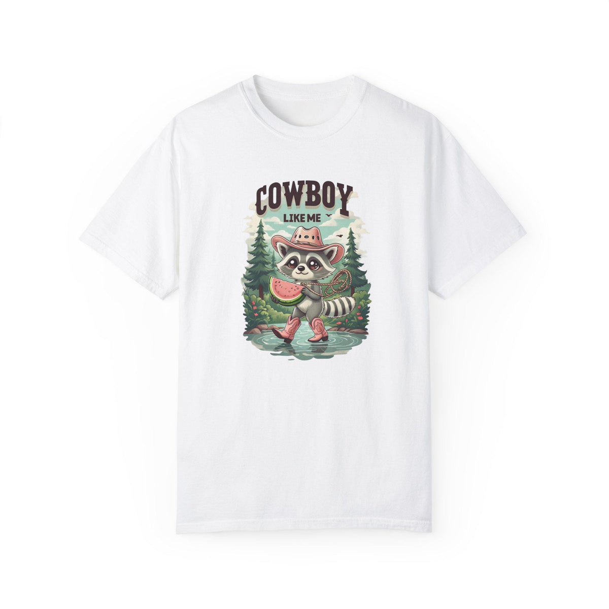 Cowboy Like Me Racoon Graphic Tee - Western Cowgirl Vintage Chic - Trendy Merch for Fans