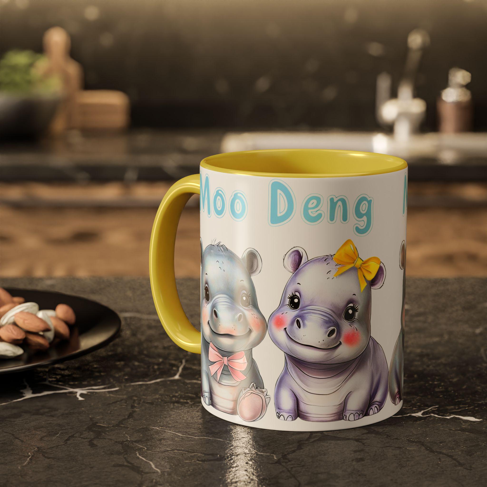 Moo Deng Baby Hippo Mug - Trendy Gift for Her - Cute Animal Lover Mug - Unique Coffee Cup