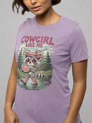 Cowgirl Like Me - Vintage Cowgirl T-Shirt - Retro Racoon Graphic Tee - Western Cowgirl