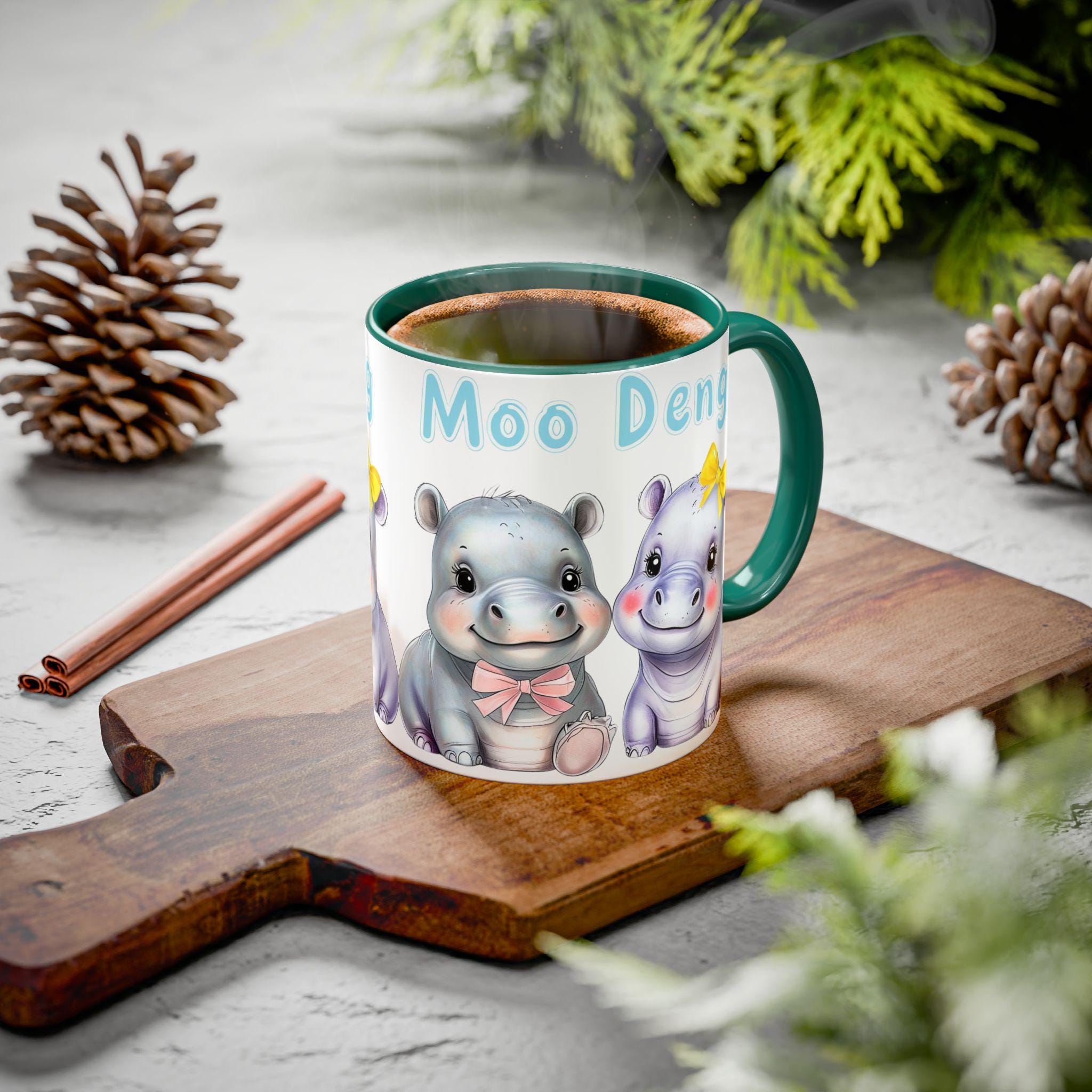 Moo Deng Baby Hippo Mug - Trendy Gift for Her - Cute Animal Lover Mug - Unique Coffee Cup