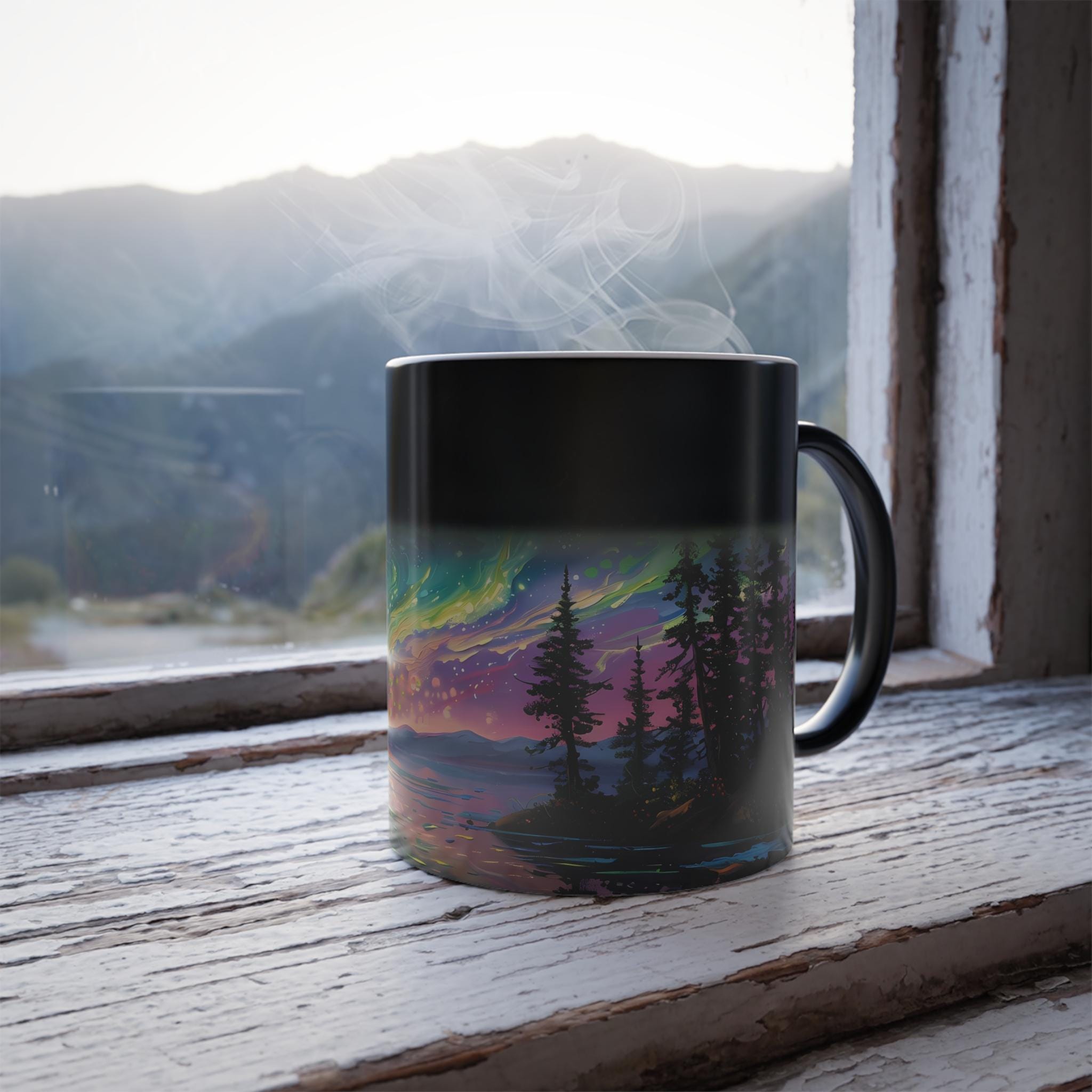 Magic Coffee Mug Northern Lights Mug Coffee Lover Gift Idea Heat Activated Mug