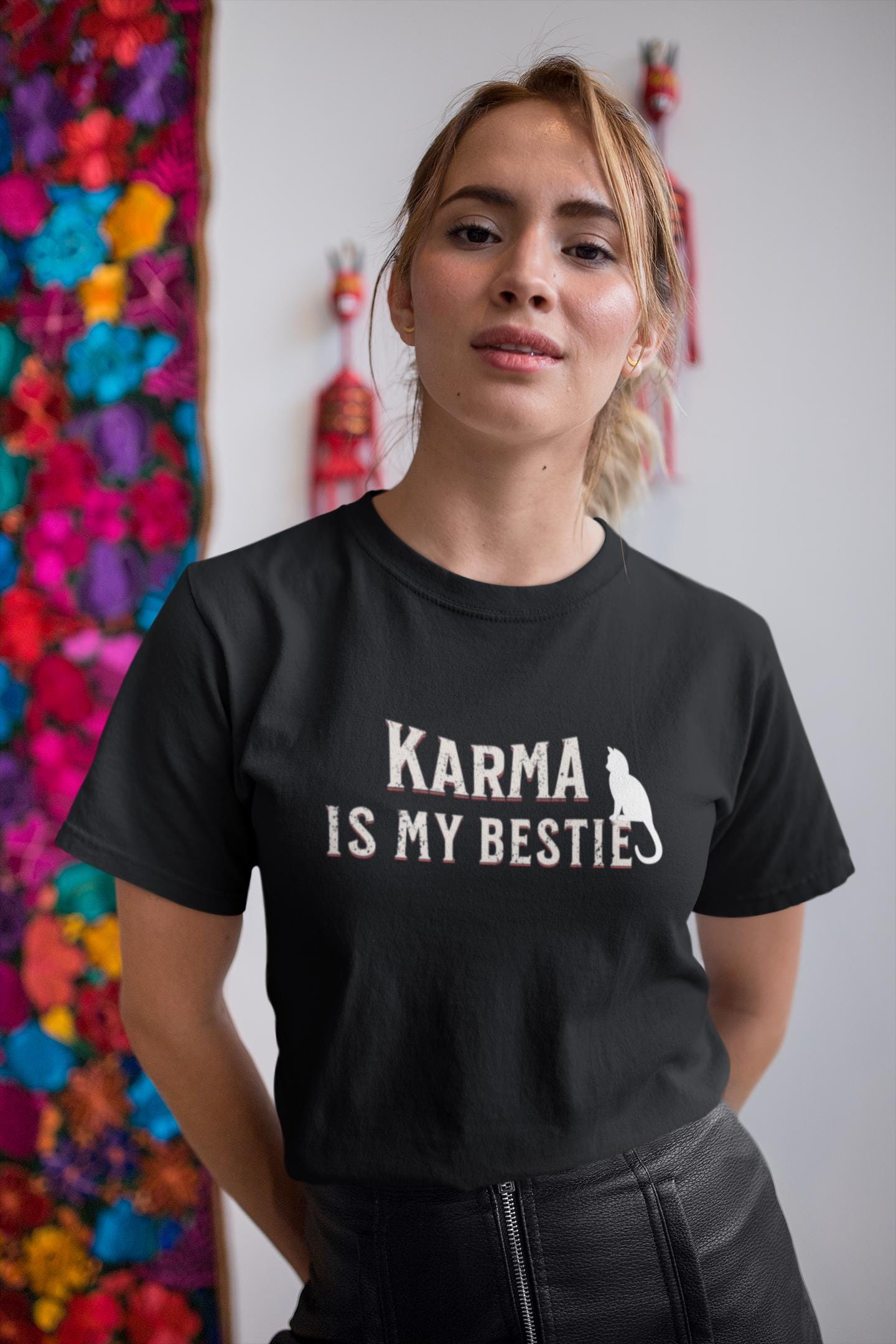 Karma is My Bestie Graphic Tee - Positive Vibes Shirt