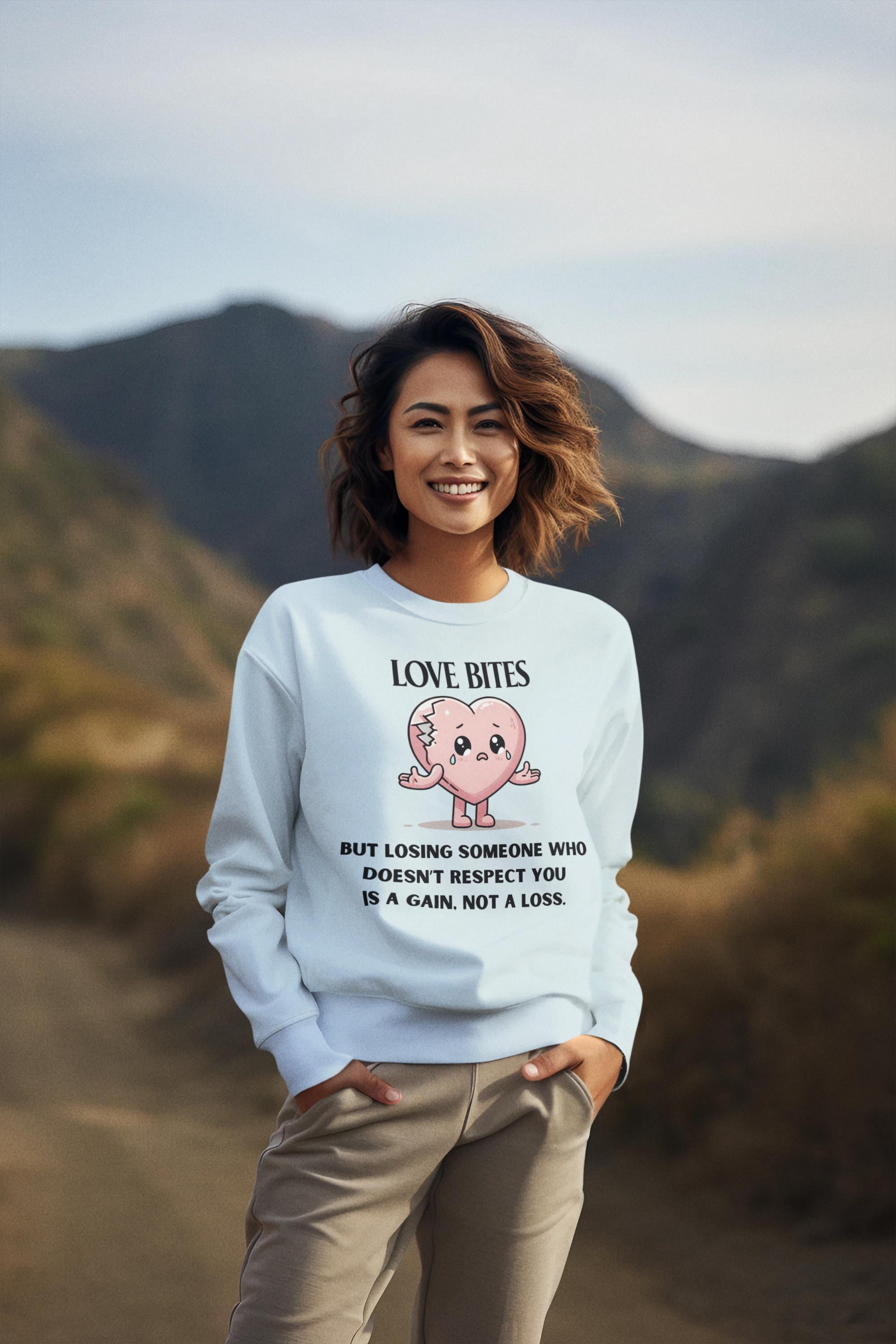 Love Bites Valentines Day Sweatshirt,  Cute Mental Health Shirt, Sublimation Design, I Survived A Narc Sweater