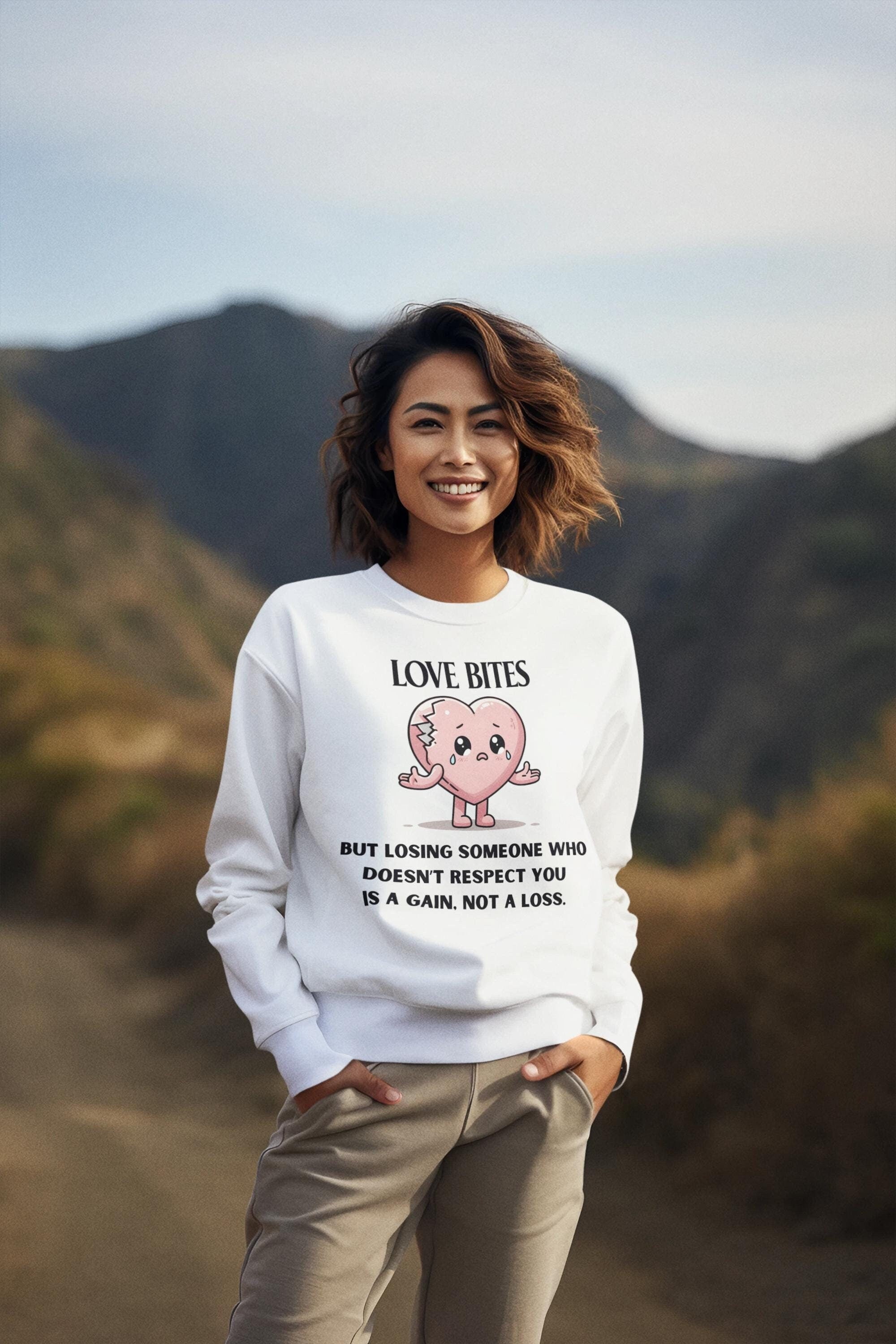 Love Bites Valentines Day Sweatshirt,  Cute Mental Health Shirt, Sublimation Design, I Survived A Narc Sweater