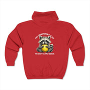 Cute But Feral Sweatshirt - Sarcastic Snark Racoon Hoodie - Adult Humor Gift for Friends