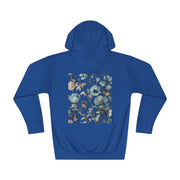 Blue Botanical Sweater - Wildflower Graphic Print - Nature Lover Fashion