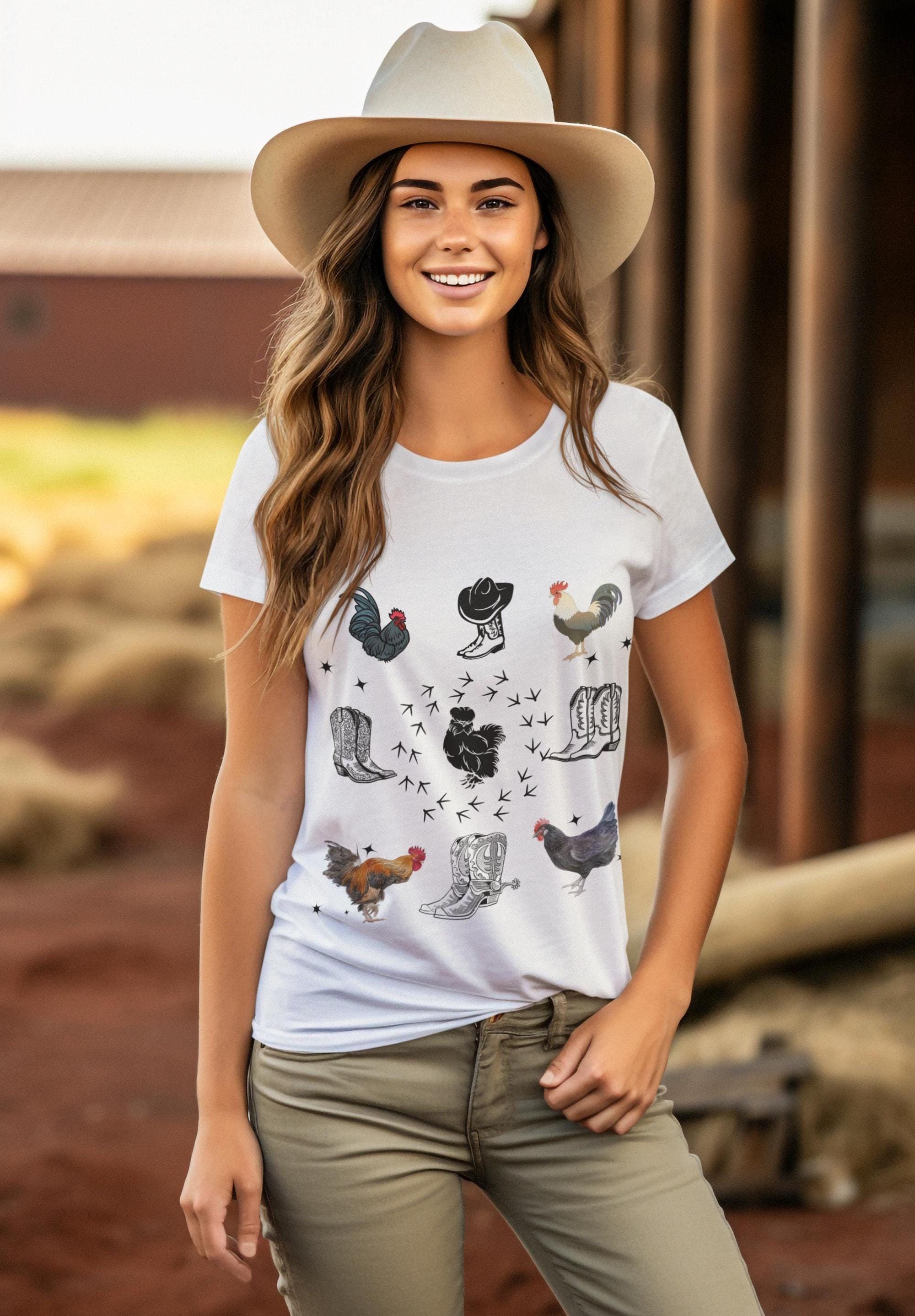 Farmhouse Chic Unisex Heavy Cotton Tee, Perfect for Chicken Lovers, Gift for Farmers, Vintage Style Tee, Casual Everyday Wear