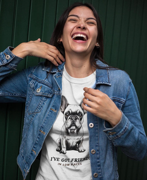 Dog Lovers T-Shirt - Funny "I've Got Friends in Low Places" Tee, Pet Owner Gift, Unisex Tee, Garment-Dyed Shirt, Dog Parent Apparel, Canine