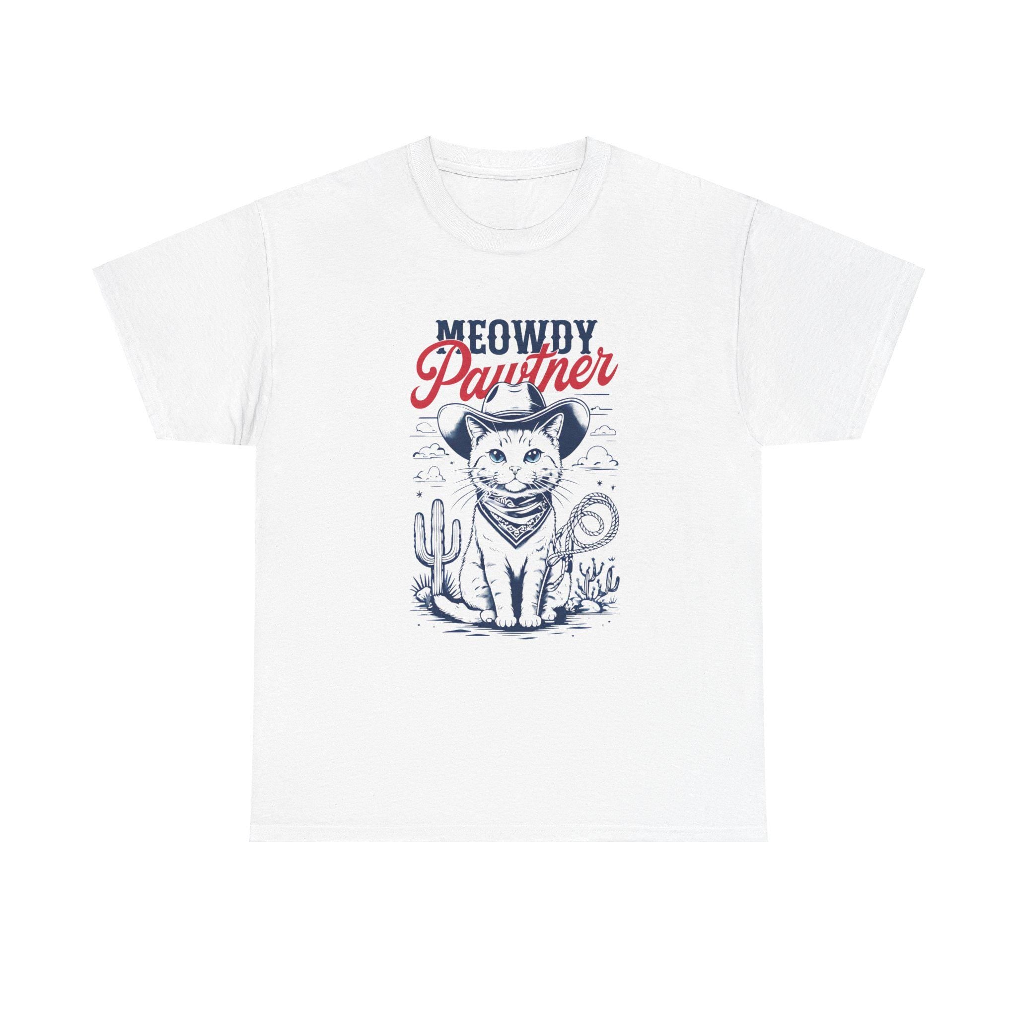 Meowdy Partner Cowboy Cat Shirt - Funny Vintage Western Tee - Cat Lover Gift - Unique Design