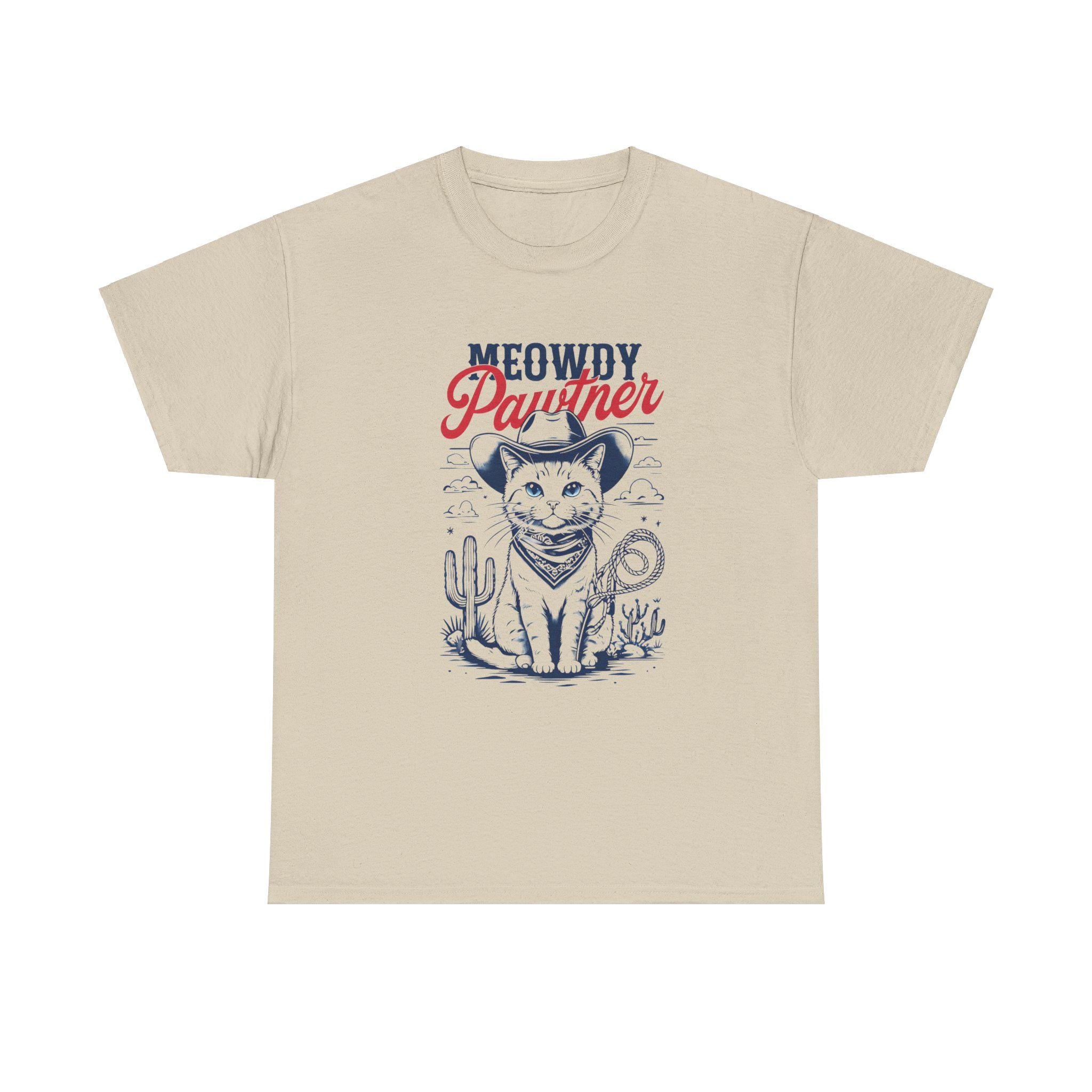 Meowdy Partner Cowboy Cat Shirt - Funny Vintage Western Tee - Cat Lover Gift - Unique Design