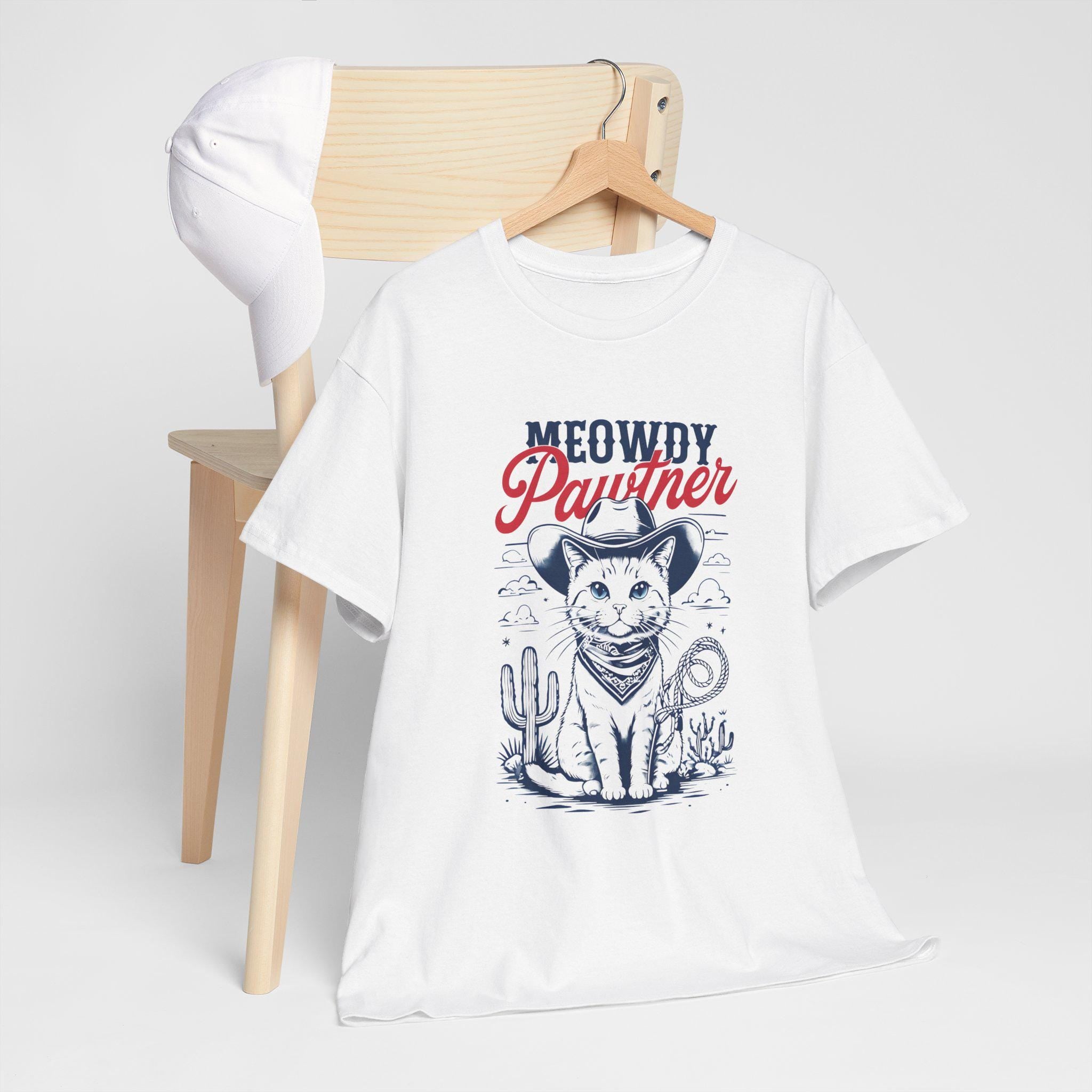Meowdy Partner Cowboy Cat Shirt - Funny Vintage Western Tee - Cat Lover Gift - Unique Design