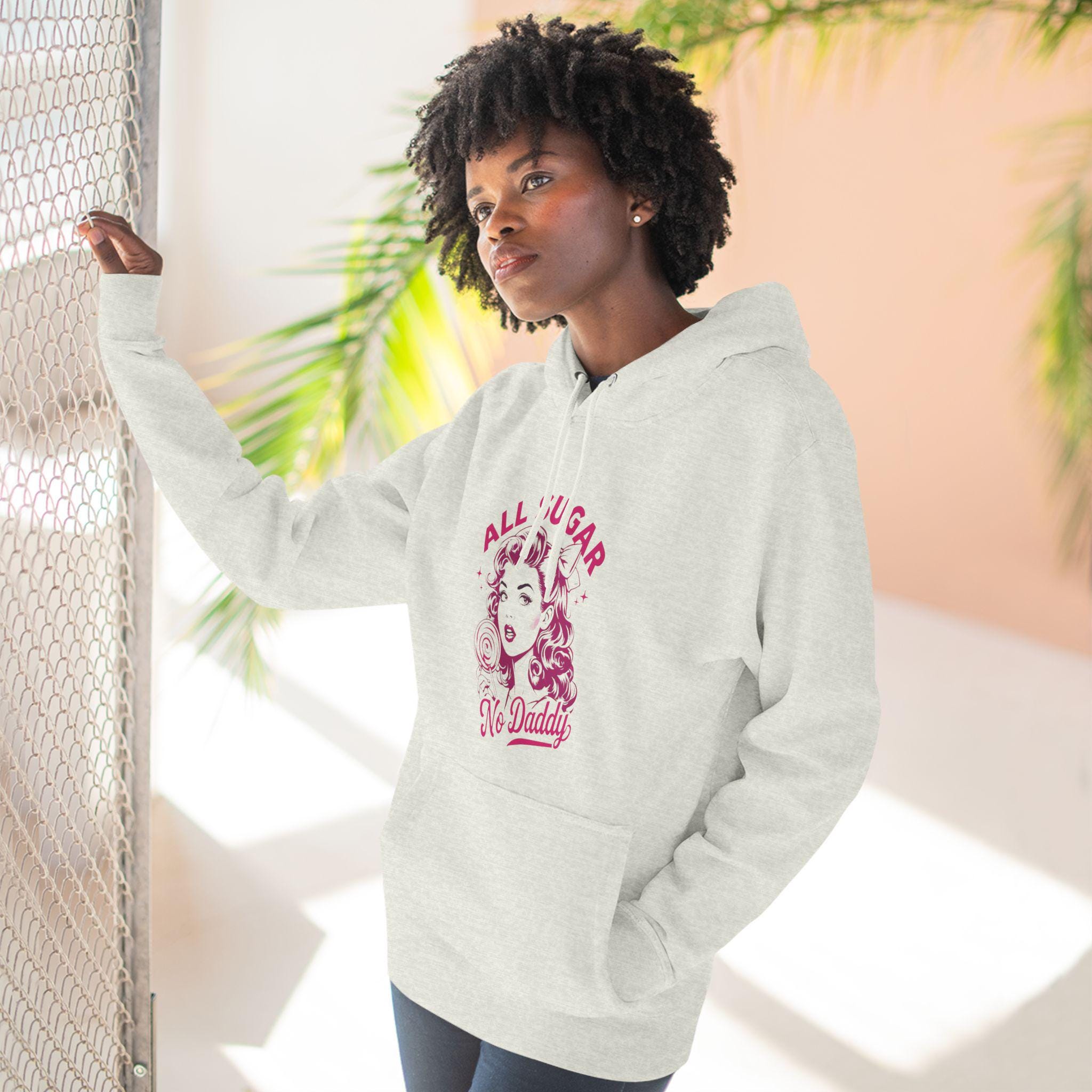 All Sugar No Daddy Vintage Hoodie Design - Independent Woman  - Funny Adult Humor