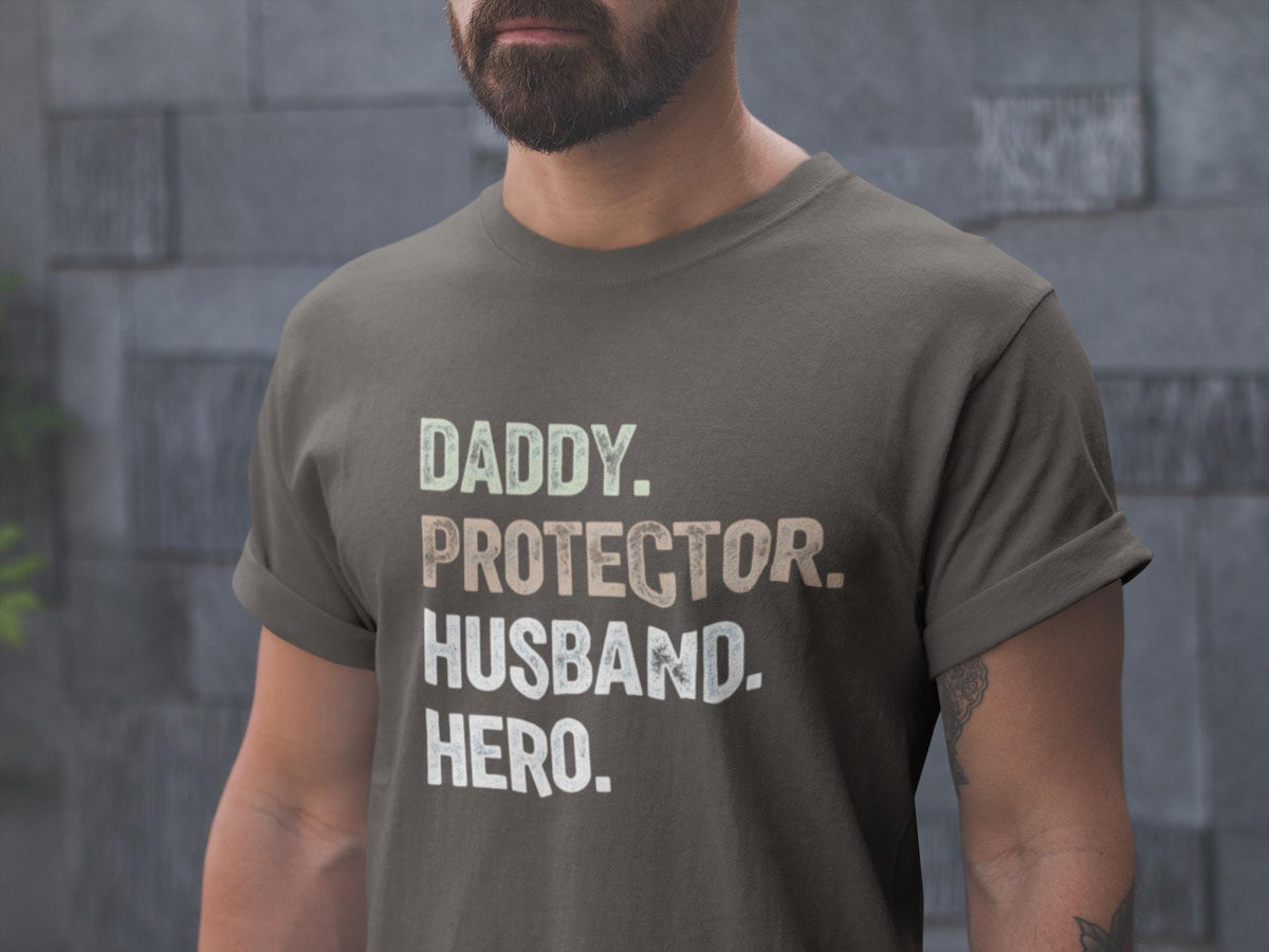 Husband Gift - Daddy Protector Hero - Funny Shirt for Men - Best Dad Gift for Father's Day