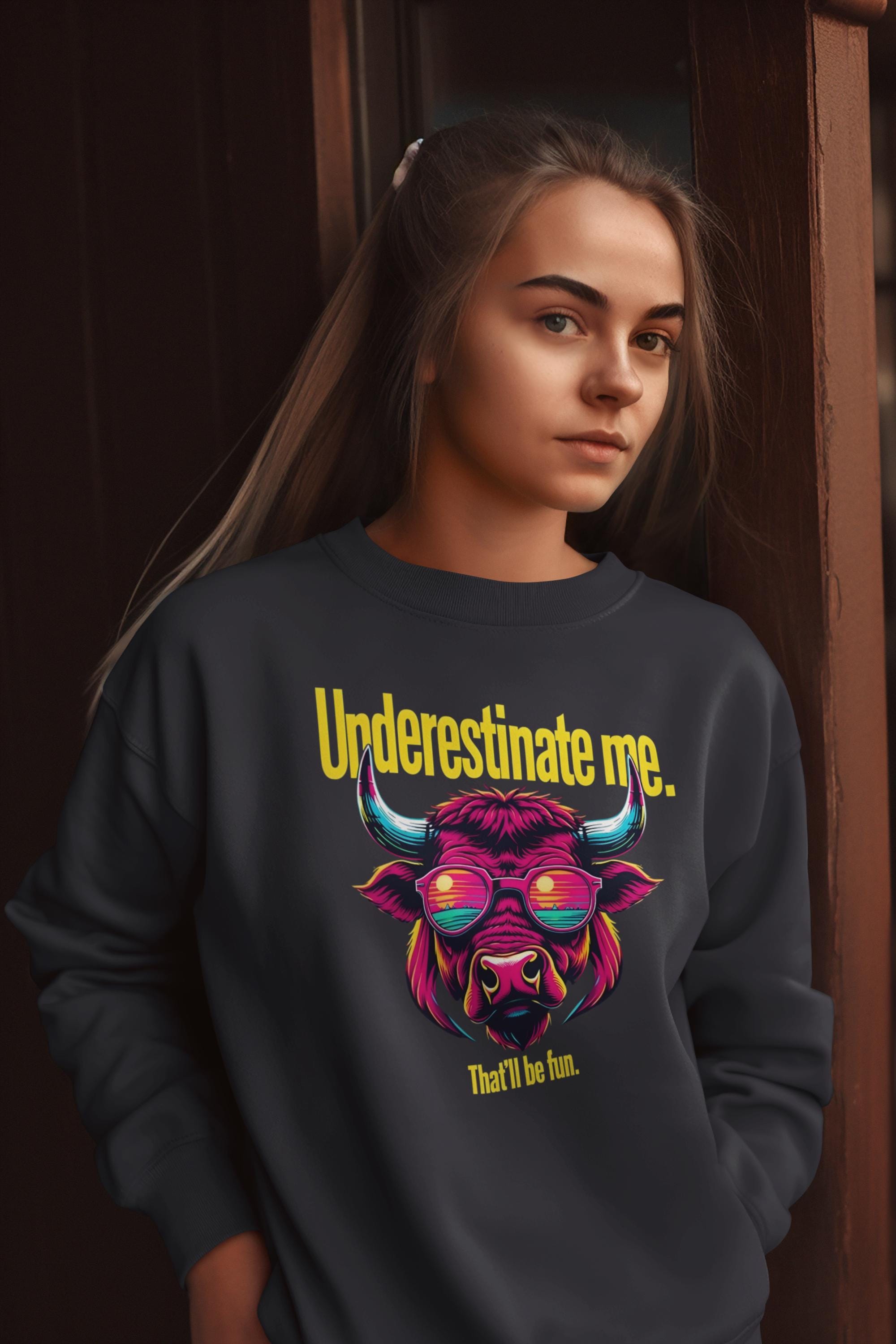 Underestimate Me That&#39;ll Be Fun Sweatshirt - Motivational Goal Getter Hoodie - Funny Saying Crewneck