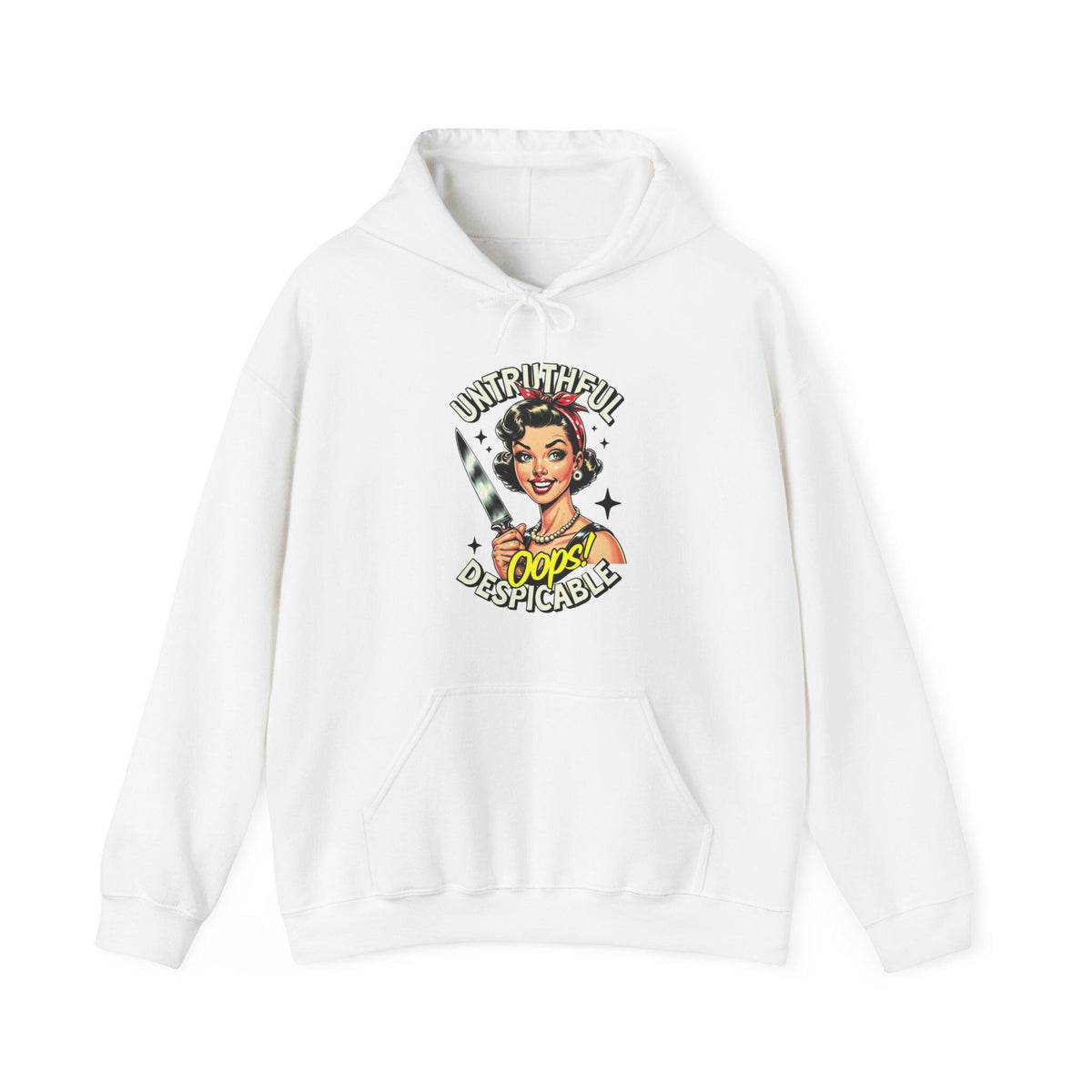 Sassy Retro Untruthful Despicable Hoodie - Funny Completely Unhinged Graphic Sweatshirt - Unique Gift for Friends
