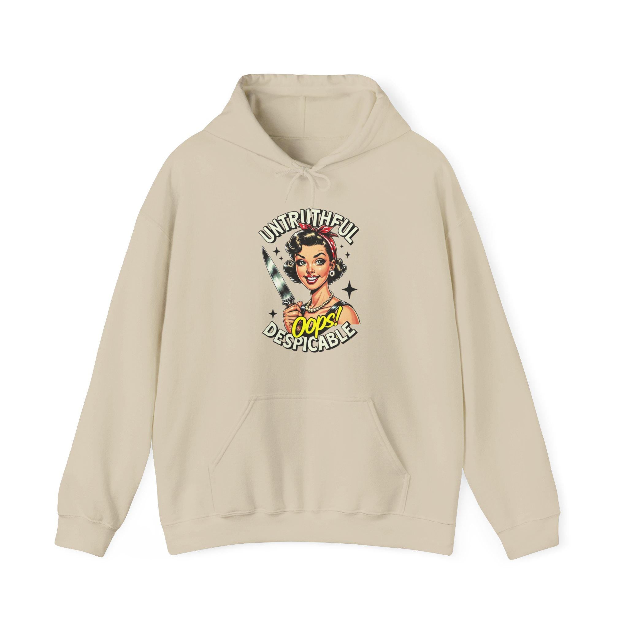 Sassy Retro Untruthful Despicable Hoodie - Funny Completely Unhinged Graphic Sweatshirt - Unique Gift for Friends