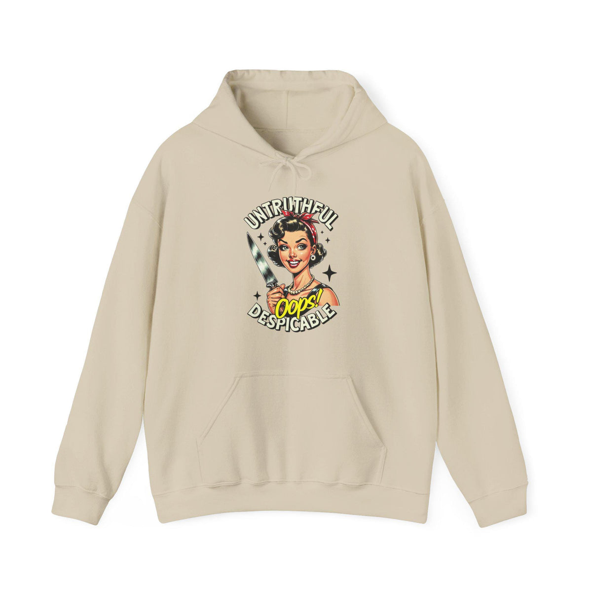 Sassy Retro Untruthful Despicable Hoodie - Funny Completely Unhinged Graphic Sweatshirt - Unique Gift for Friends