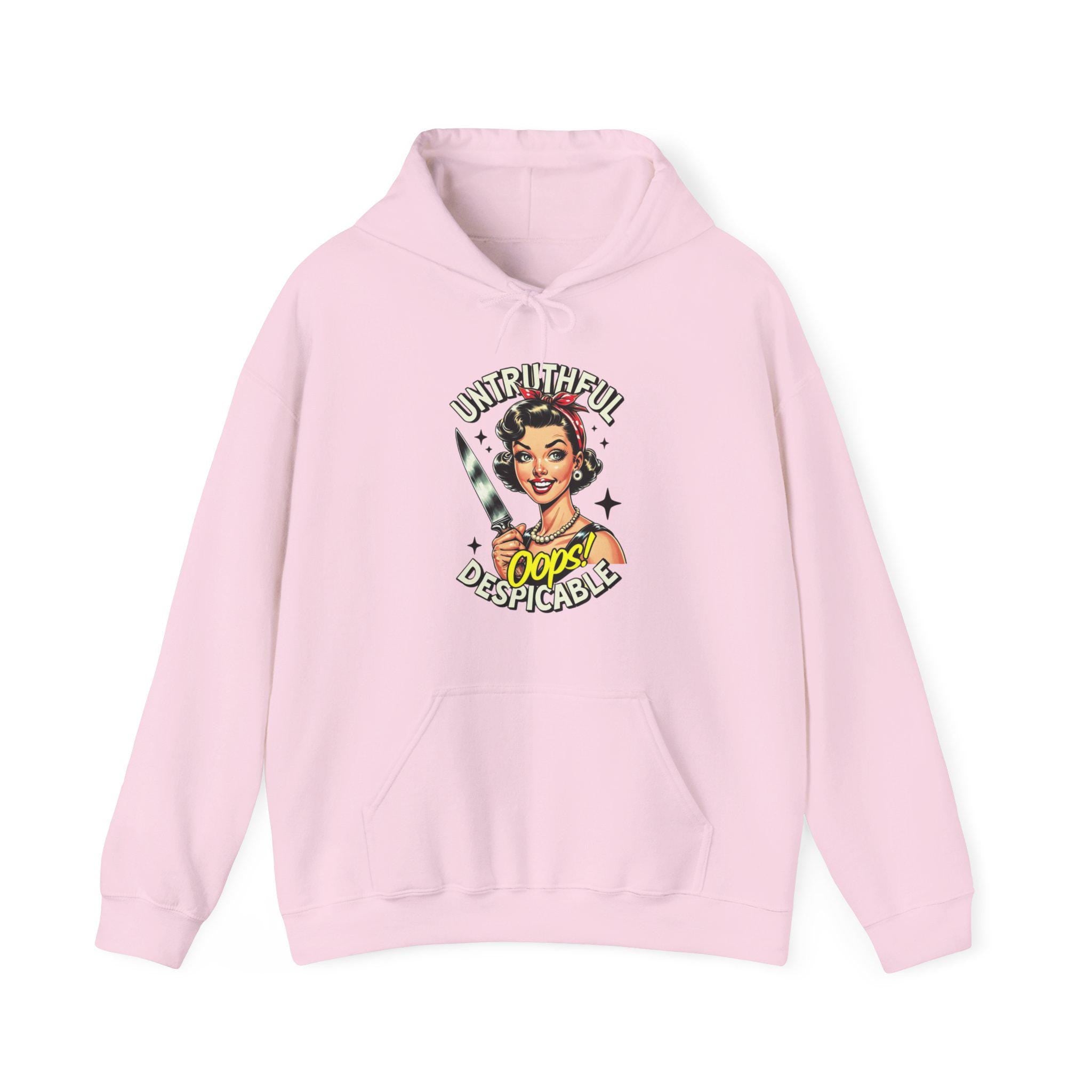 Sassy Retro Untruthful Despicable Hoodie - Funny Completely Unhinged Graphic Sweatshirt - Unique Gift for Friends
