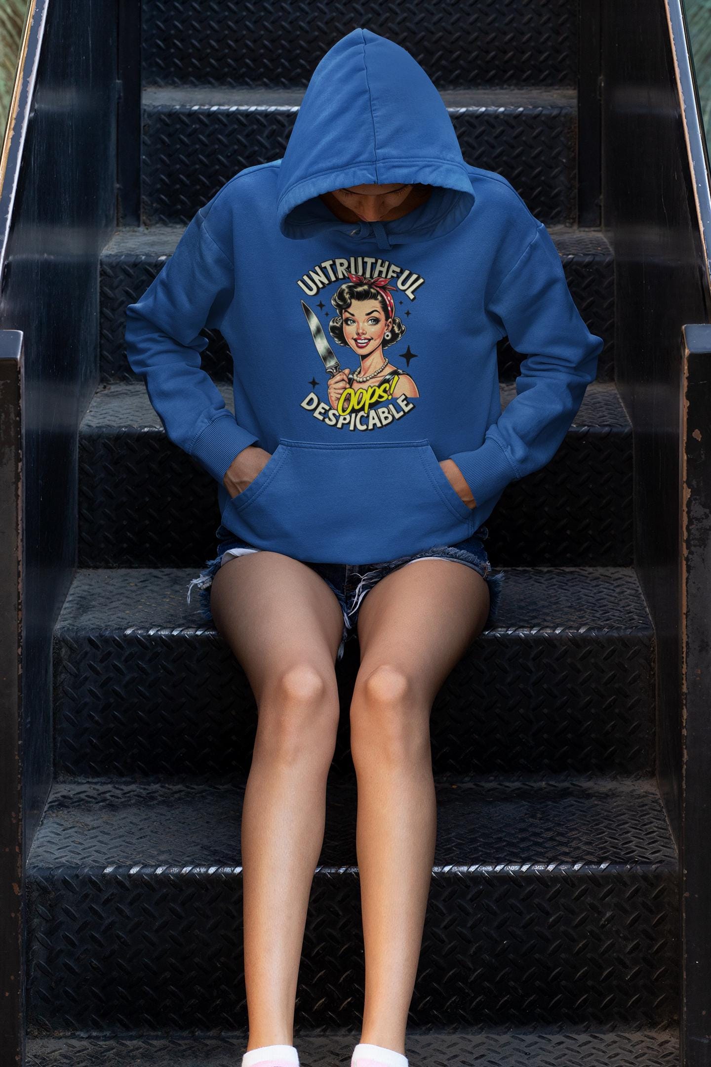 Sassy Retro Untruthful Despicable Hoodie - Funny Completely Unhinged Graphic Sweatshirt - Unique Gift for Friends