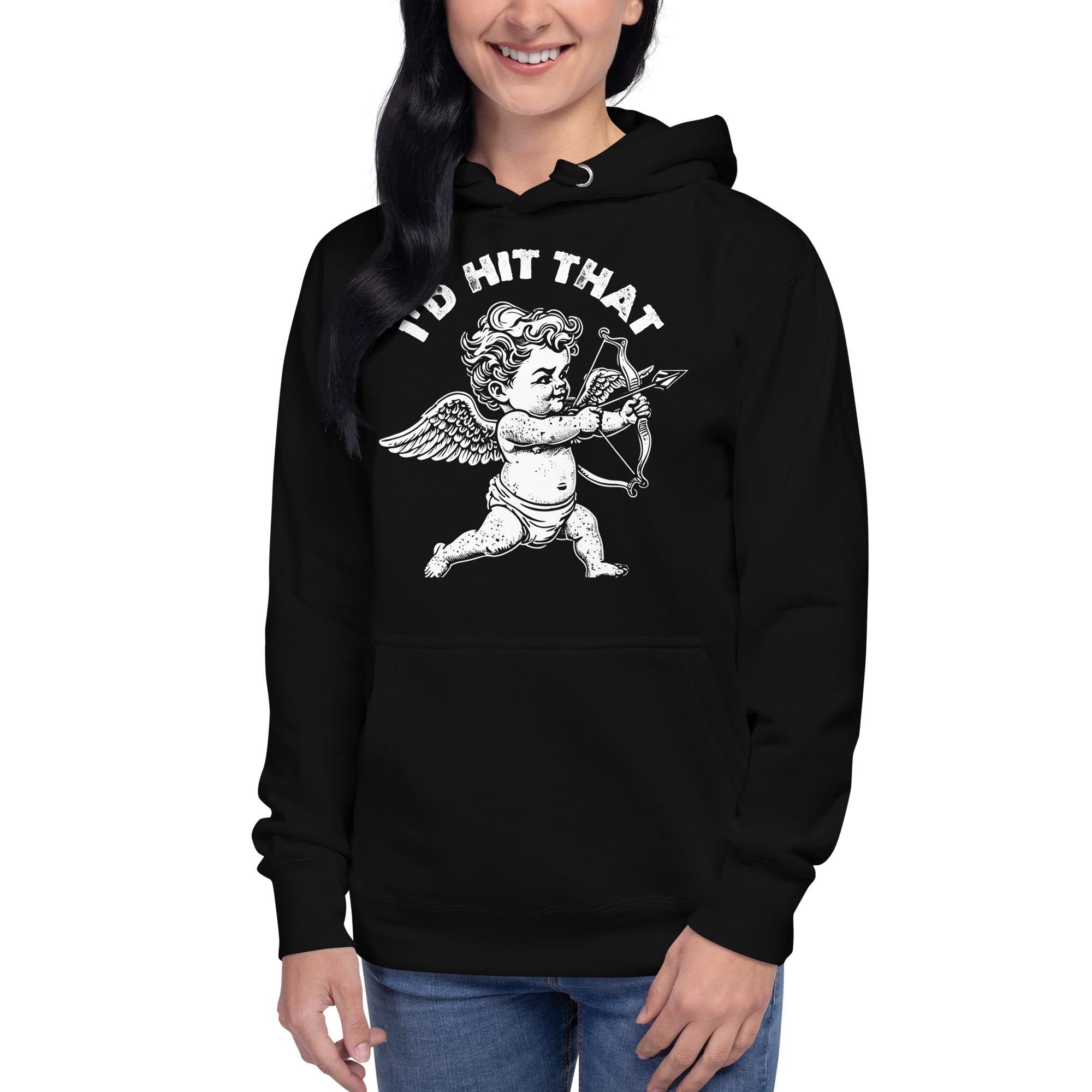 Id Hit That Cupid Hoodie - Cute Valentine&#39;s Day Gift - Funny Love Hoodie