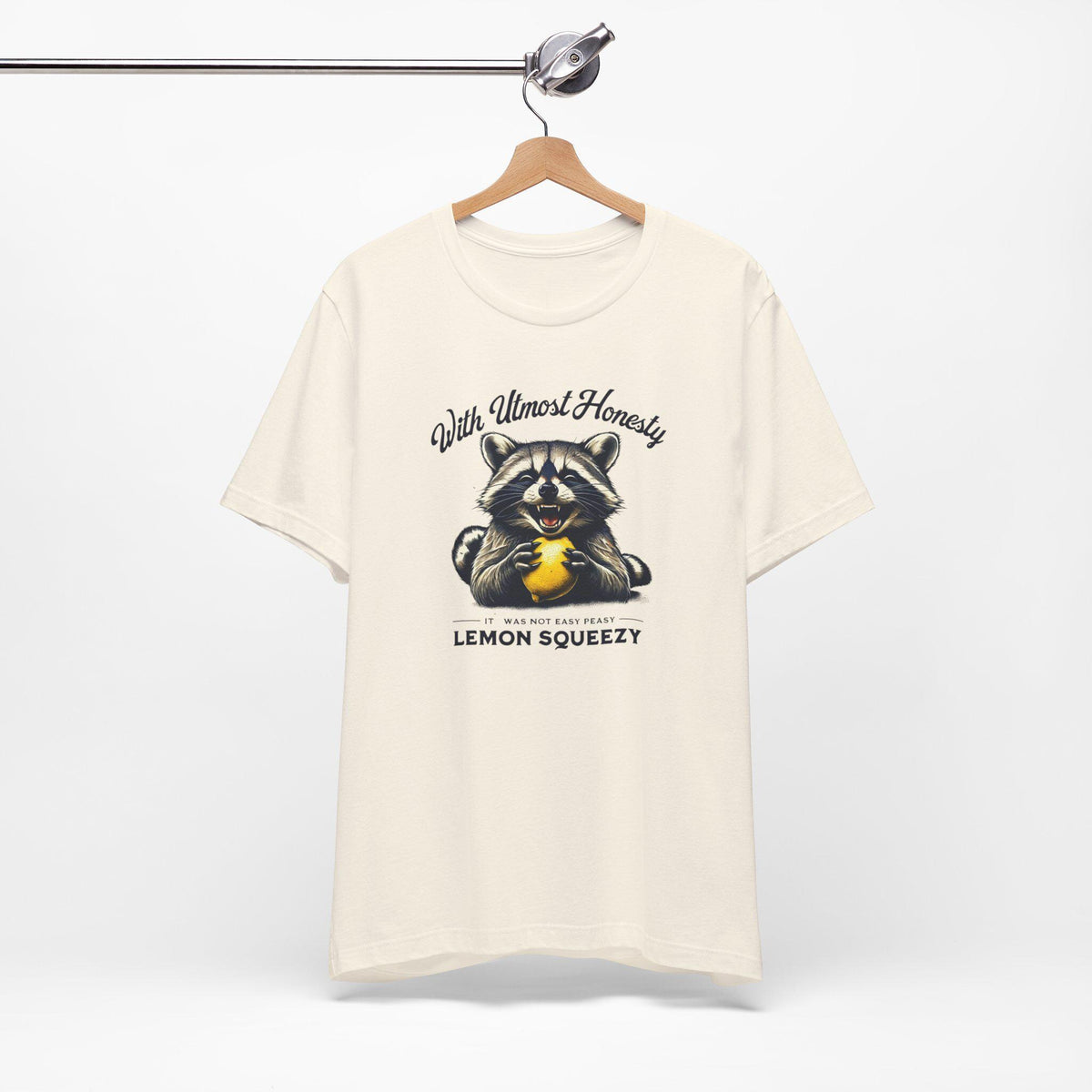 Cute and Funny Raccoon T-Shirt - It Was Not Easy Peasy Lemon Squeezy