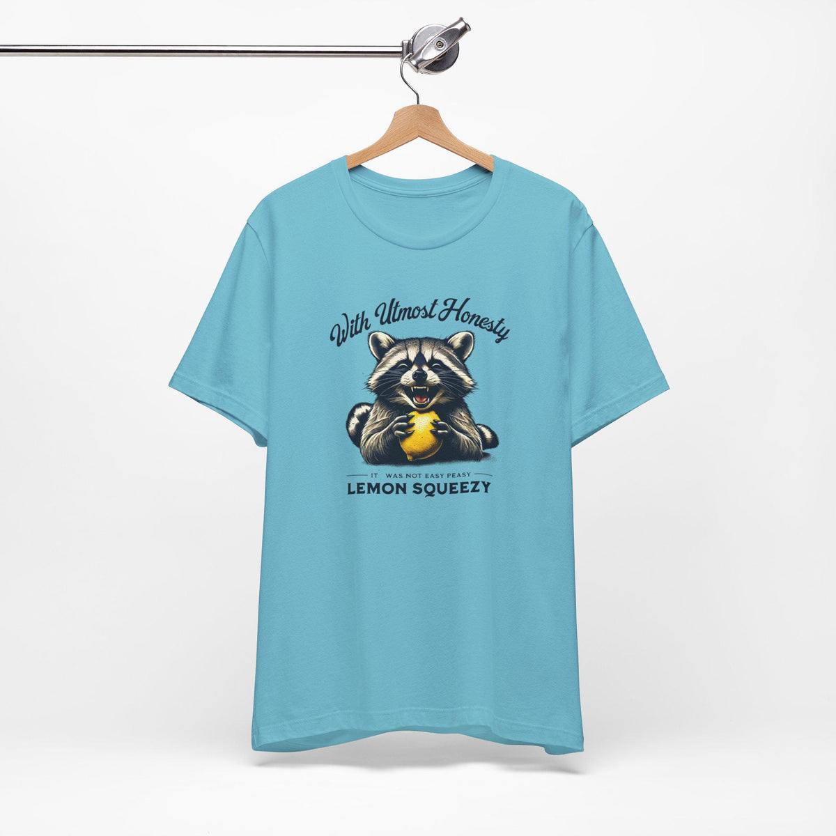 Cute and Funny Raccoon T-Shirt - It Was Not Easy Peasy Lemon Squeezy