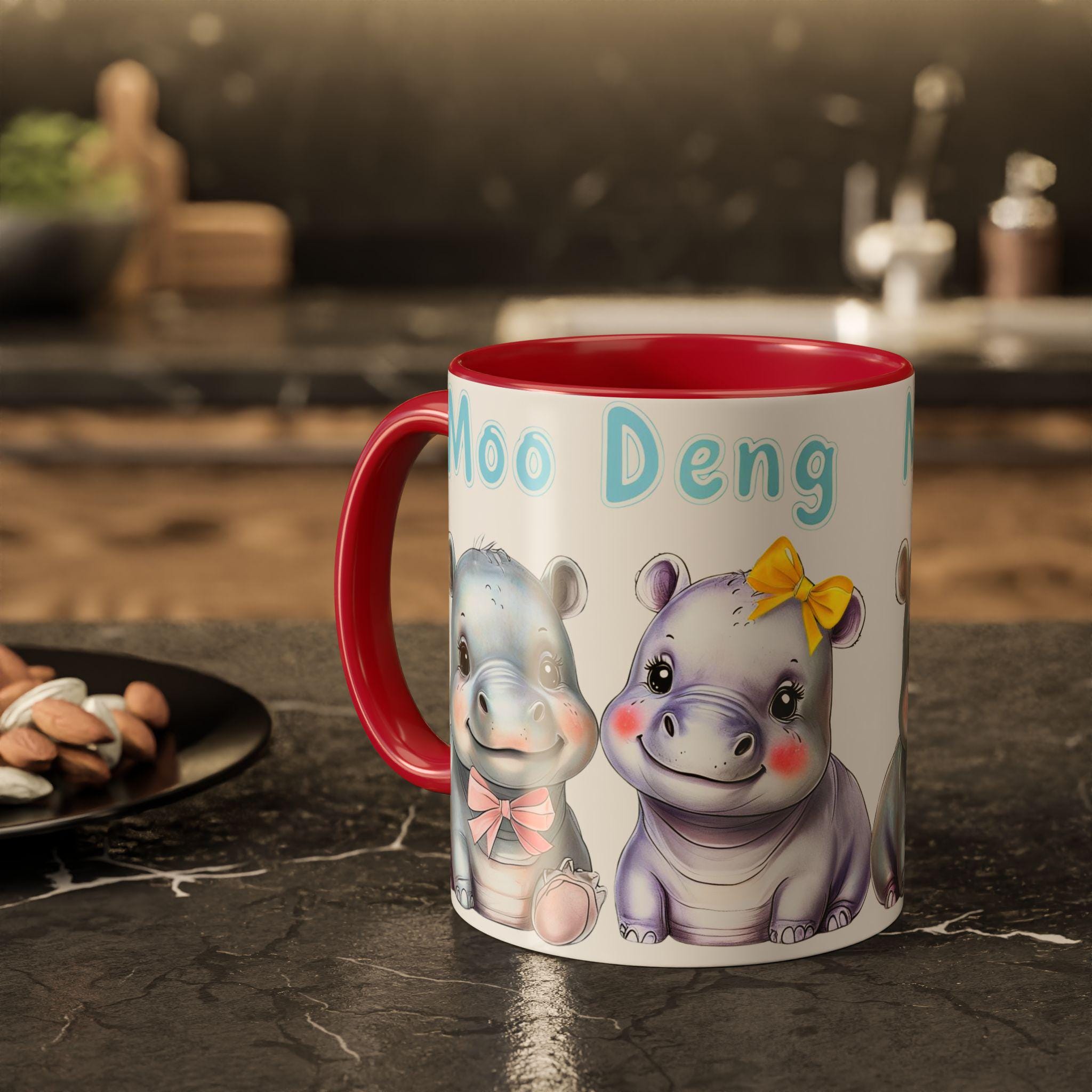 Moo Deng Baby Hippo Mug - Trendy Gift for Her - Cute Animal Lover Mug - Unique Coffee Cup