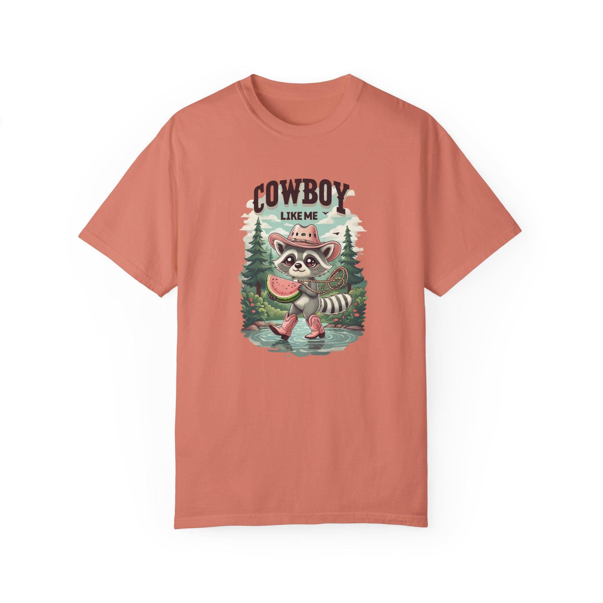 Cowboy Like Me Racoon Graphic Tee - Western Cowgirl Vintage Chic - Trendy Merch for Fans